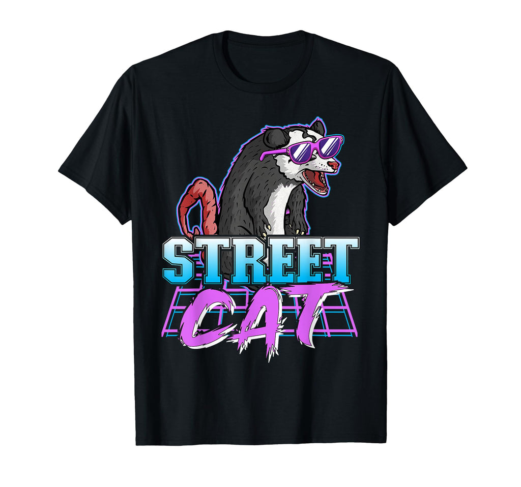 Street Cat Synthwave Retrowave Pastel T-Shirt - Unique Graphic Unisex - T-Shirt, Sweatshirt, Hoodie