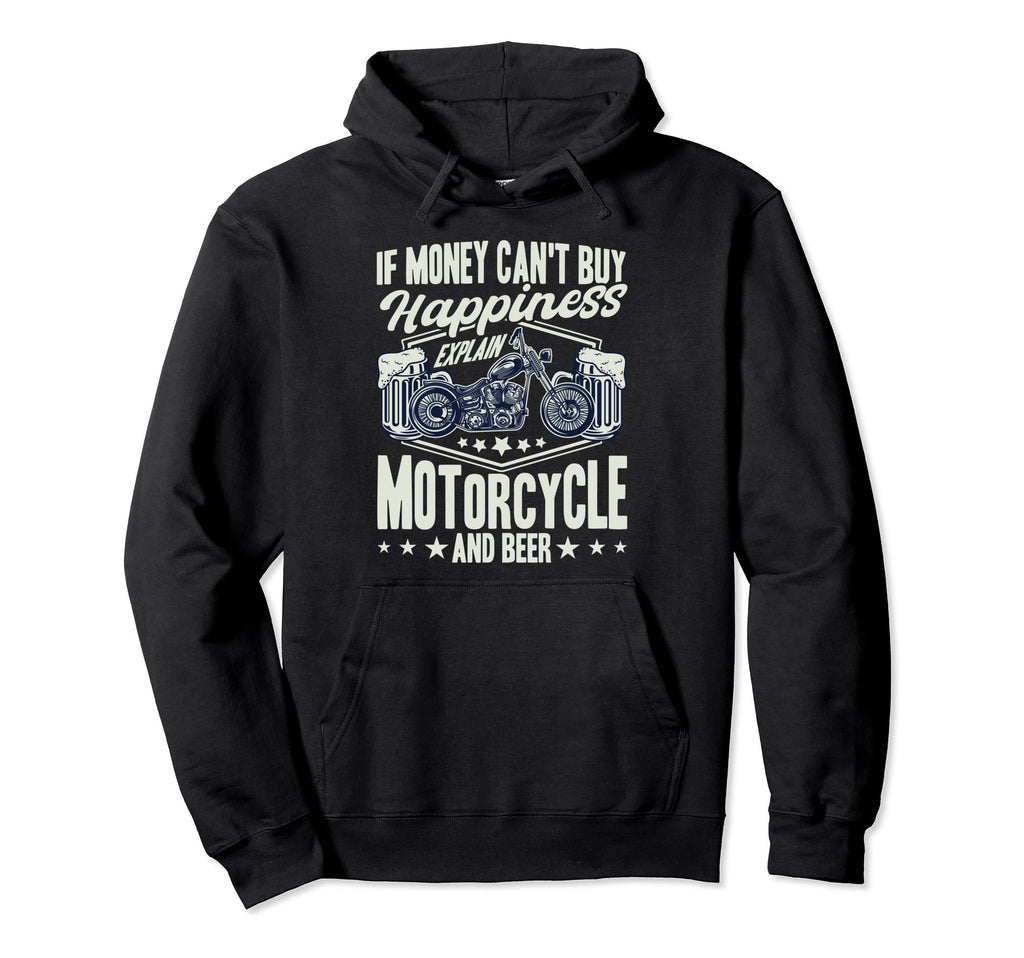 Motorcycle Biker Motorcycle And Beer Hoodie - Graphic Print Men Women - T-Shirt, Sweatshirt, Hoodie
