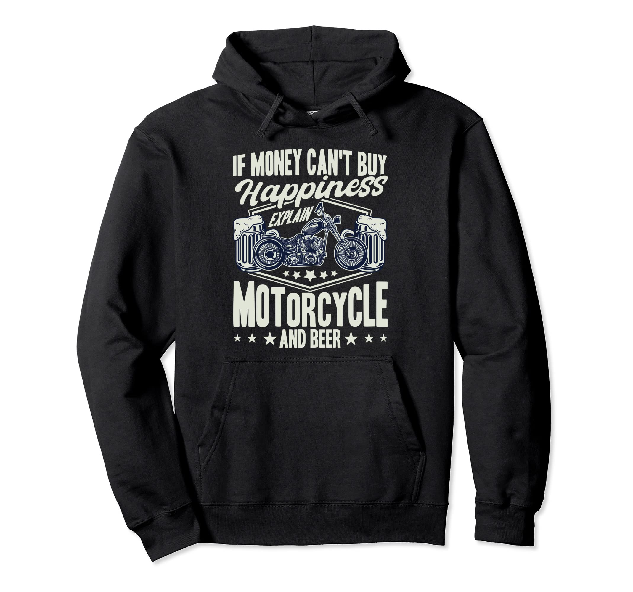 Motorcycle Biker Motorcycle And Beer Hoodie - Graphic Print Men Women - T-Shirt, Sweatshirt, Hoodie