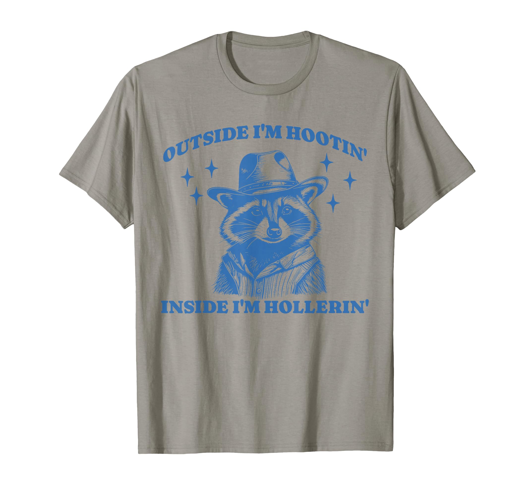 Funny Raccoon Meme Hootin Hollerin Cowboy T-Shirt - Minimalist Print Unisex - T-Shirt, Sweatshirt, Hoodie