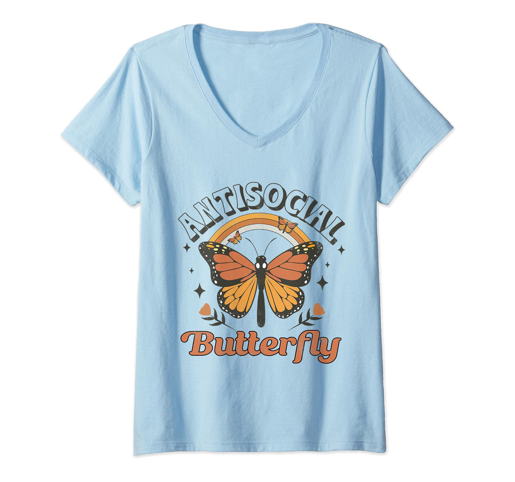 Antisocial Butterfly Funny Introvert V T-Shirt - Minimalist Print Unisex - T-Shirt, Sweatshirt, Hoodie