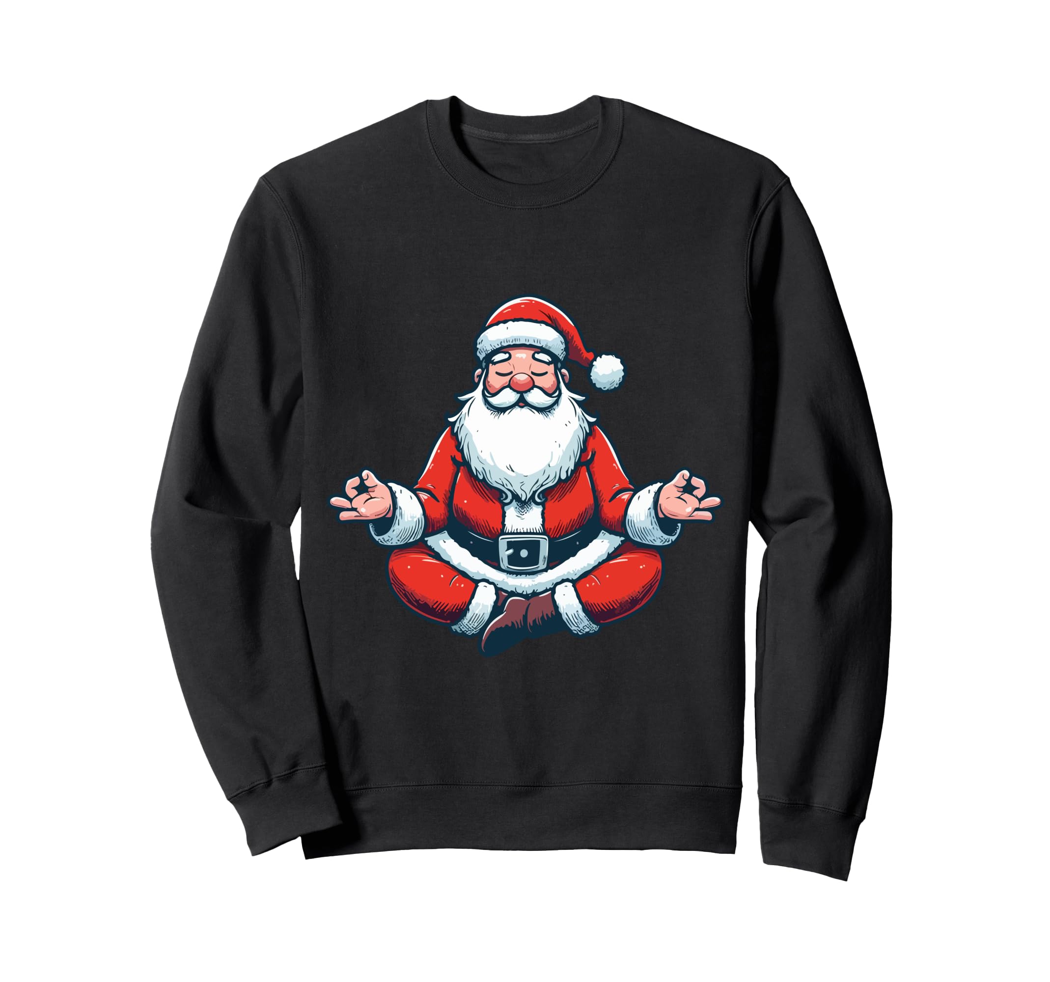 Meditation Santa Yoga Pose Relaxing Sweatshirt - Graphic Print for Adults - T-Shirt, Sweatshirt, Hoodie