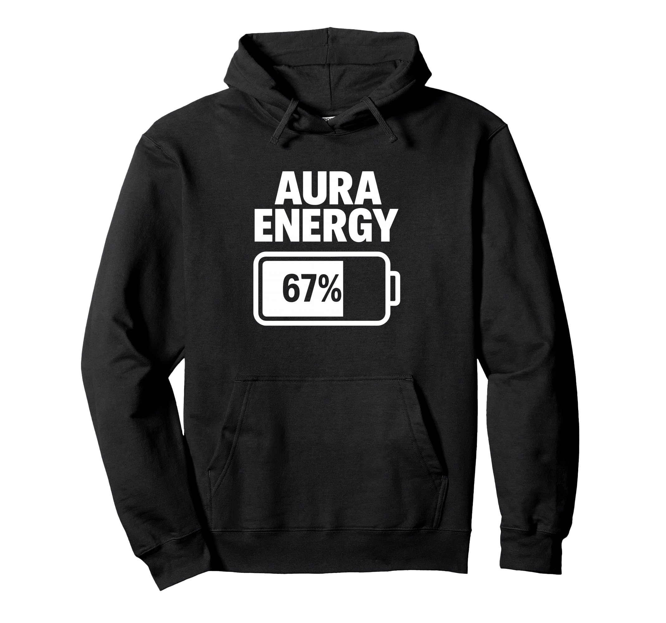Aura Energy 67 Percent Battery Icon Hoodie - Trendy Graphic Men Women - T-Shirt, Sweatshirt, Hoodie