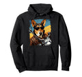 Dog Smooth Collie Motorcycle Hoodie - Custom Art Print Unisex - T-Shirt, Sweatshirt, Hoodie