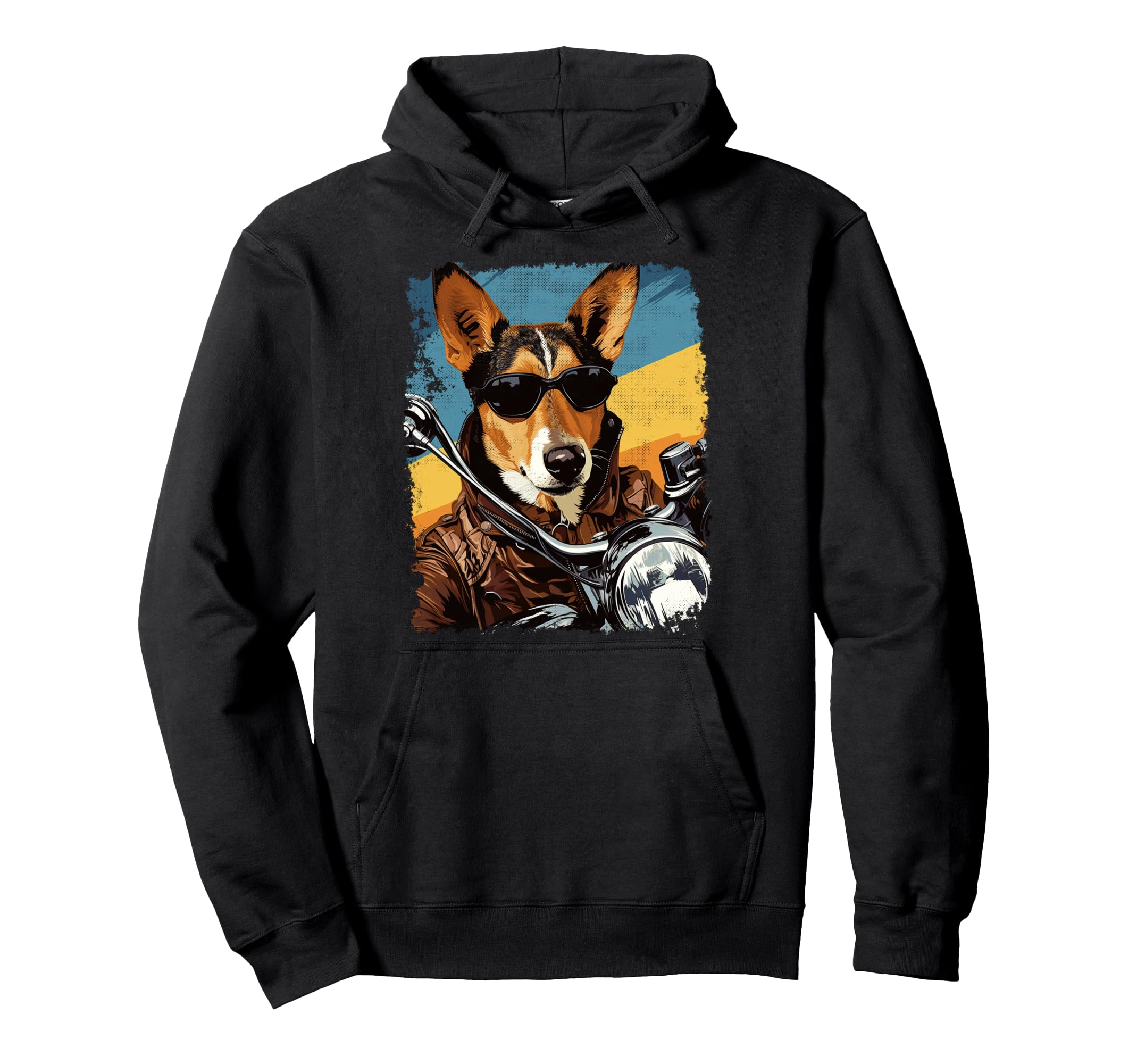 Dog Smooth Collie Motorcycle Hoodie - Custom Art Print Unisex - T-Shirt, Sweatshirt, Hoodie