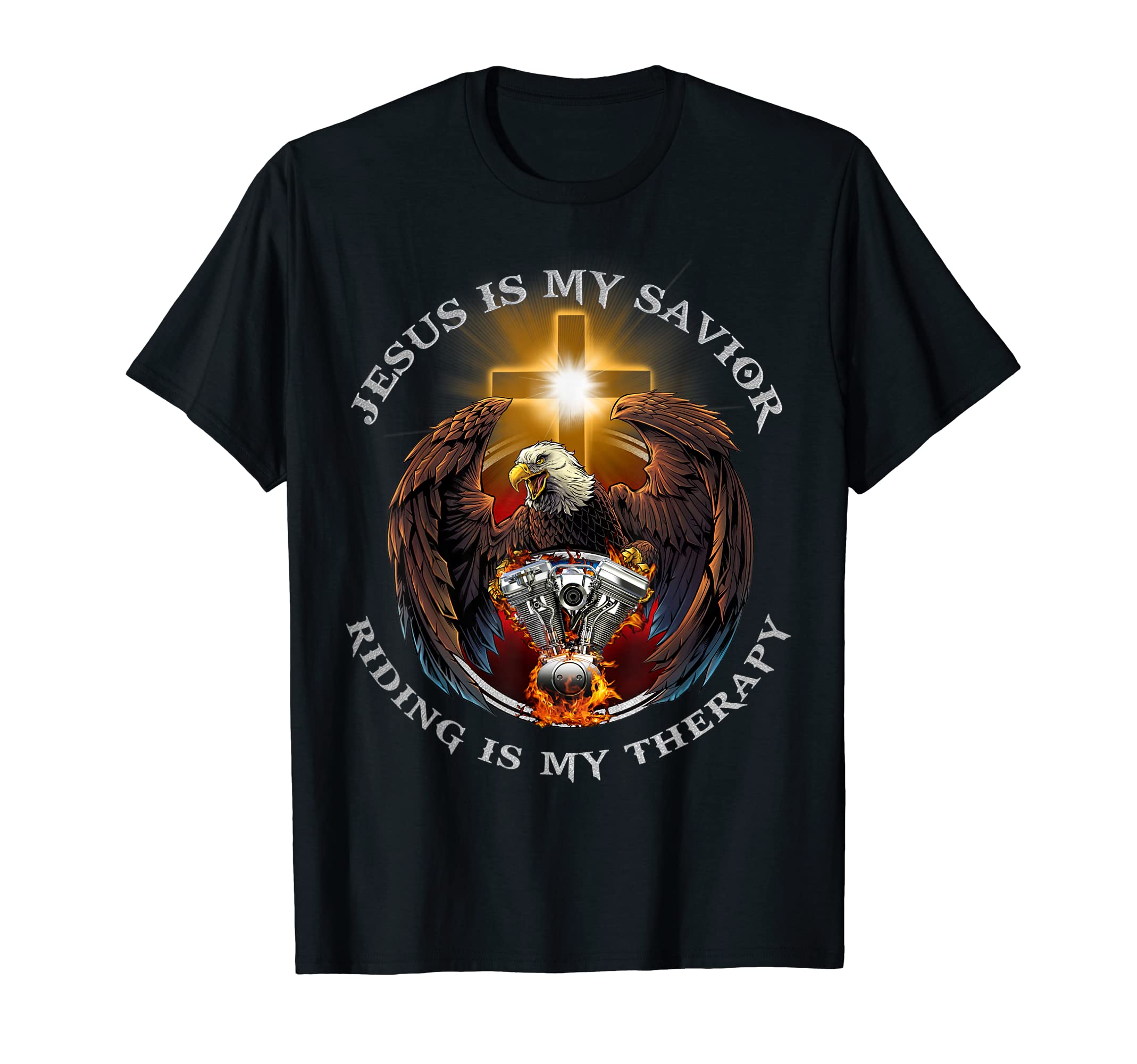 Jesus Is My Savior Motorcycle T-Shirt - Casual Everyday Wear for Adults - T-Shirt, Sweatshirt, Hoodie