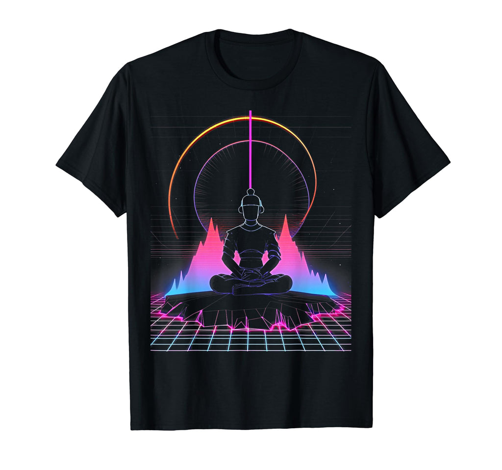 Synthwave Alien Buddha Cyberpunk T-Shirt - Aesthetic Graphic for Adults - T-Shirt, Sweatshirt, Hoodie