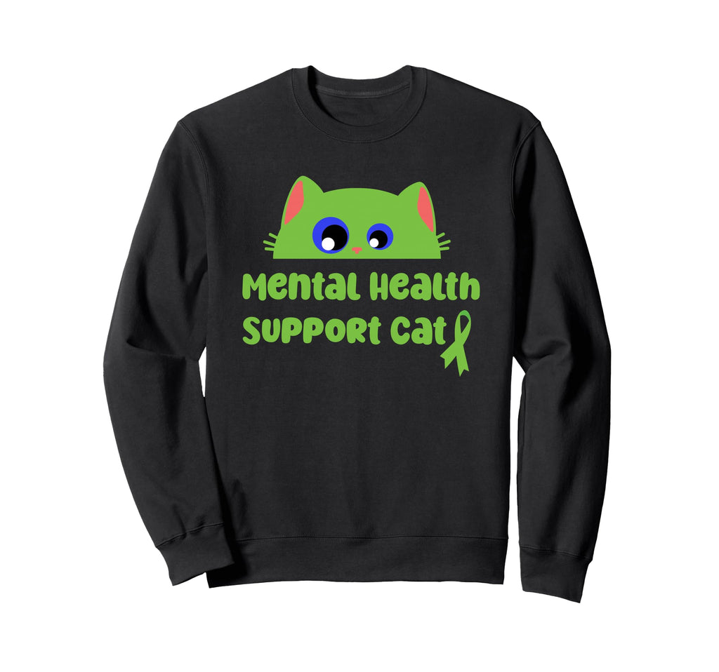 Mental Health Support Cat Mental Sweatshirt - Minimalist Print Unisex - T-Shirt, Sweatshirt, Hoodie