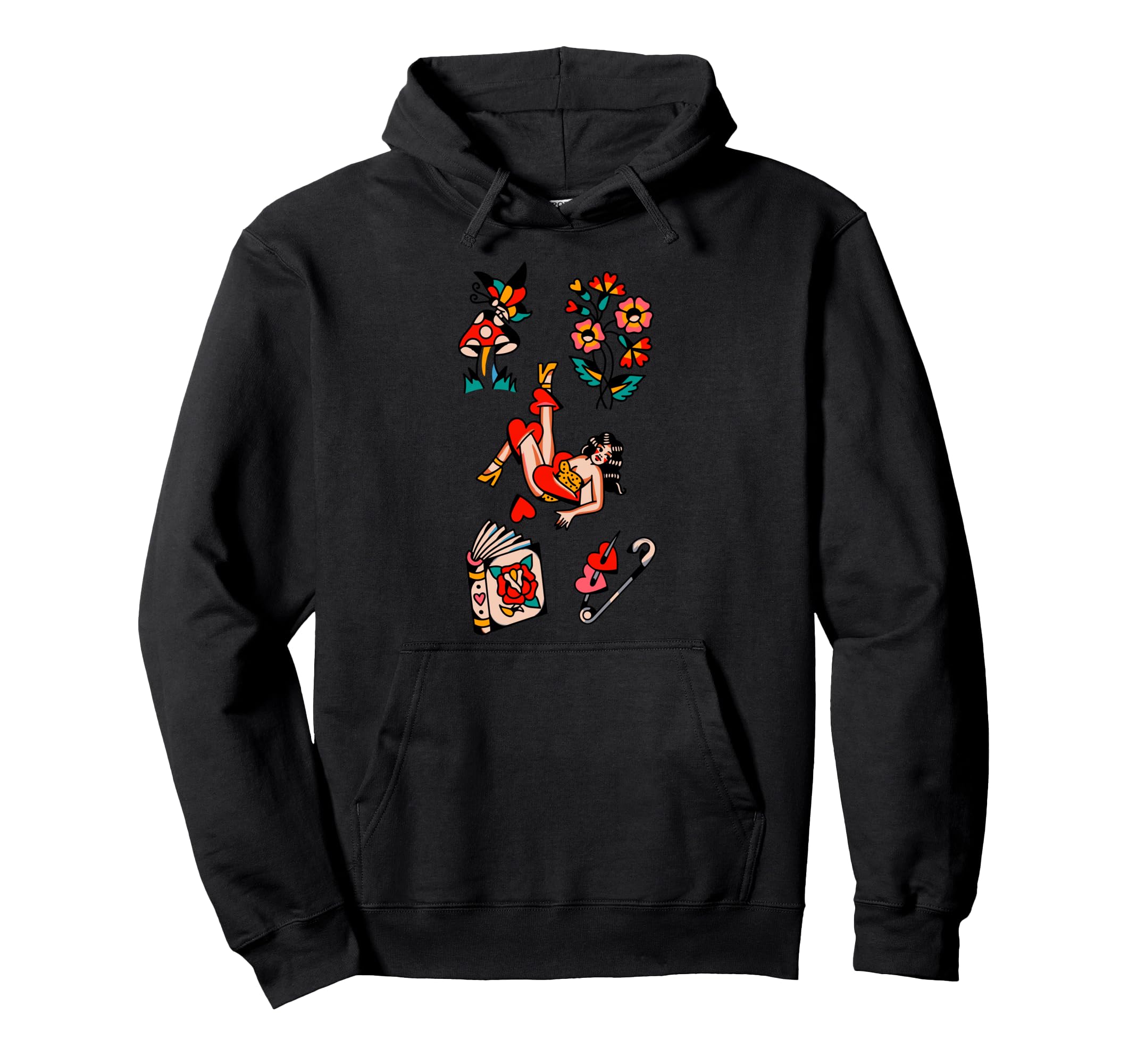 American Traditional Old School Tattoos Ink Hoodie - Trendy Graphic Unisex - T-Shirt, Sweatshirt, Hoodie