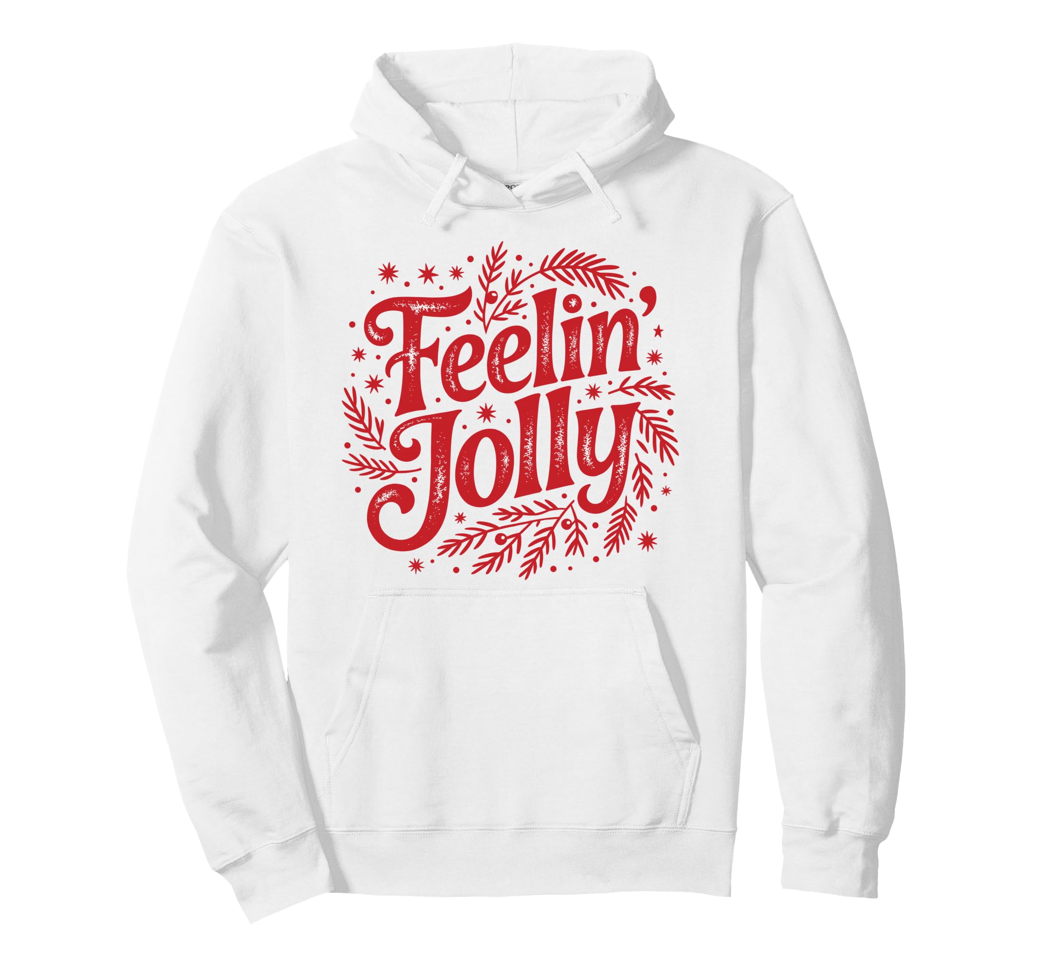 Red Feelin Jolly Distressed Holiday Hoodie - Minimalist Print Unisex - T-Shirt, Sweatshirt, Hoodie