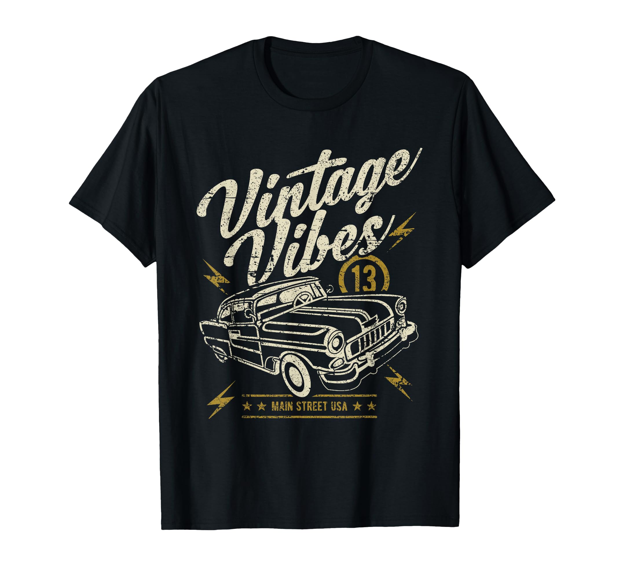 Vibes Main Street Usa Car Distressed T-Shirt - Aesthetic Graphic Unisex - T-Shirt, Sweatshirt, Hoodie
