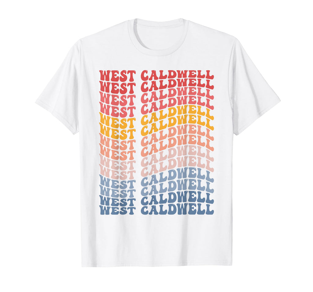 West Caldwell City Groovy T-Shirt - Unique Graphic for Adults - T-Shirt, Sweatshirt, Hoodie