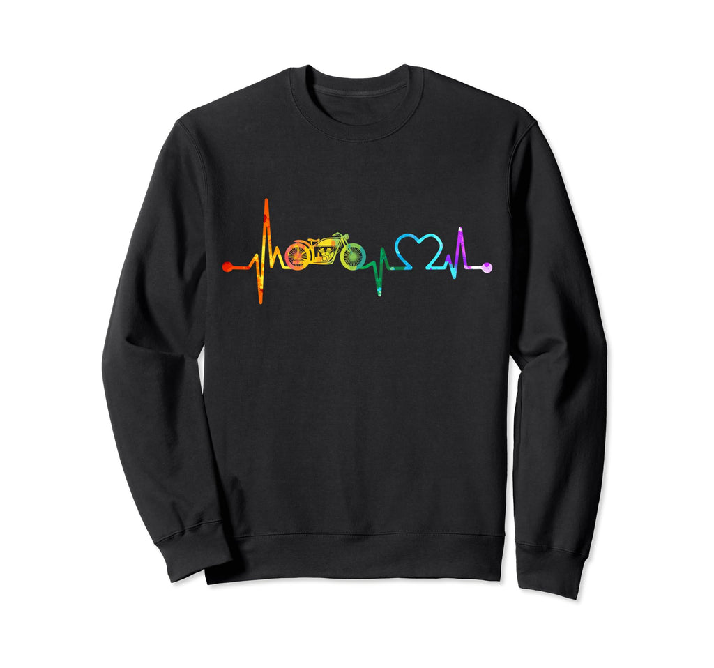 Motorcycle Heartbeat Sweatshirt - Casual Everyday Wear for Adults - T-Shirt, Sweatshirt, Hoodie