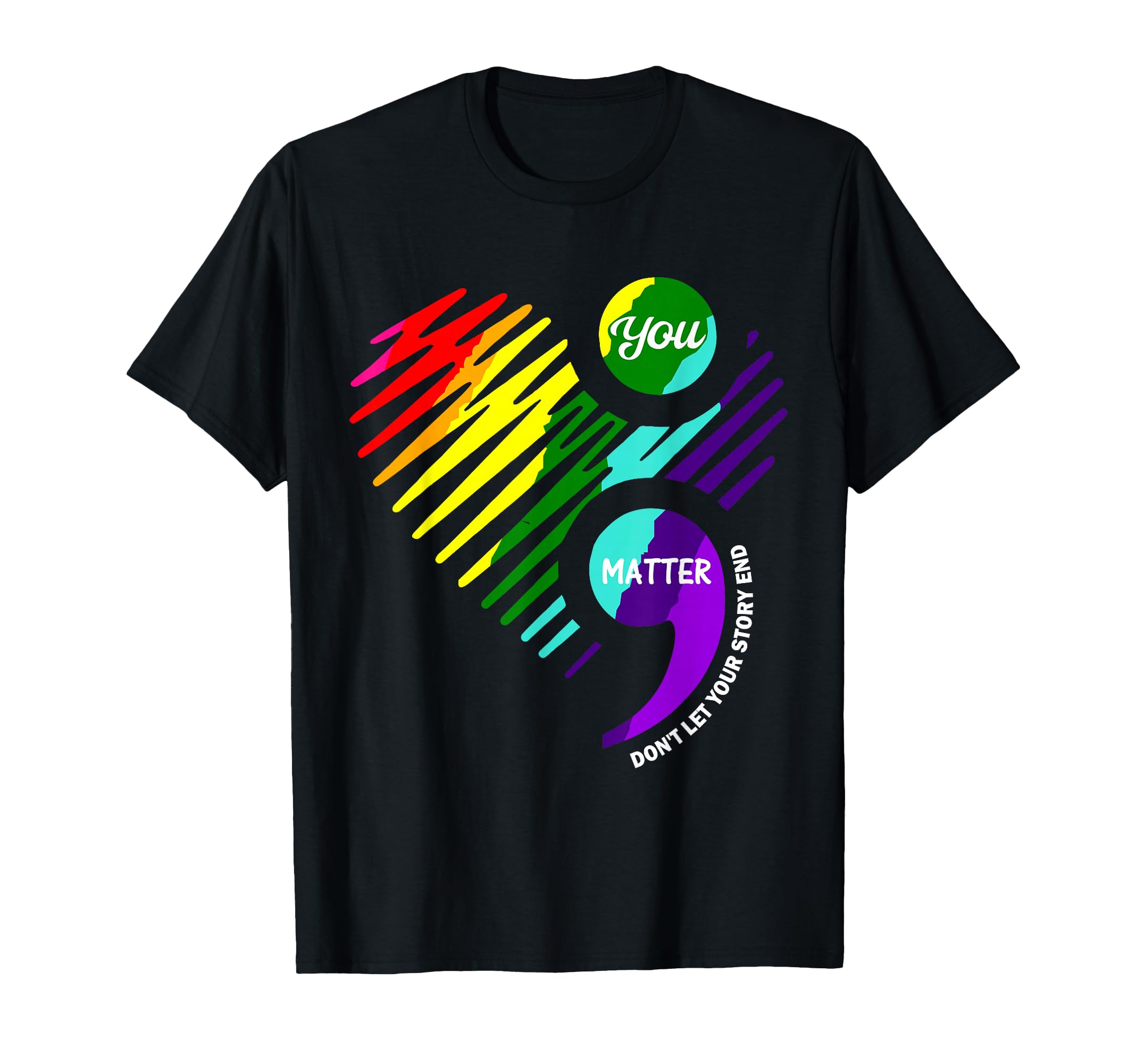 Semicolon Mental Health Awareness T-Shirt - Aesthetic Graphic Unisex - T-Shirt, Sweatshirt, Hoodie