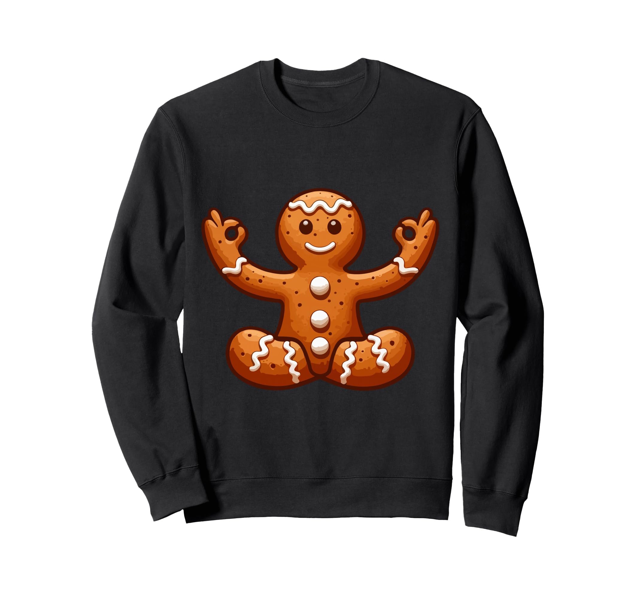 Meditation Gingerbread Yoga Sweatshirt - Fun Novelty Design for Adults - T-Shirt, Sweatshirt, Hoodie