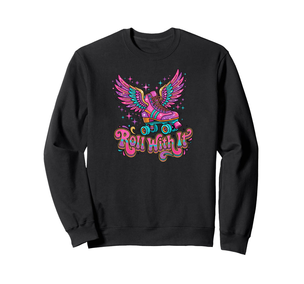 Roll It Winged Roller Skate Vibes Sweatshirt - Custom Art Print for Adults - T-Shirt, Sweatshirt, Hoodie