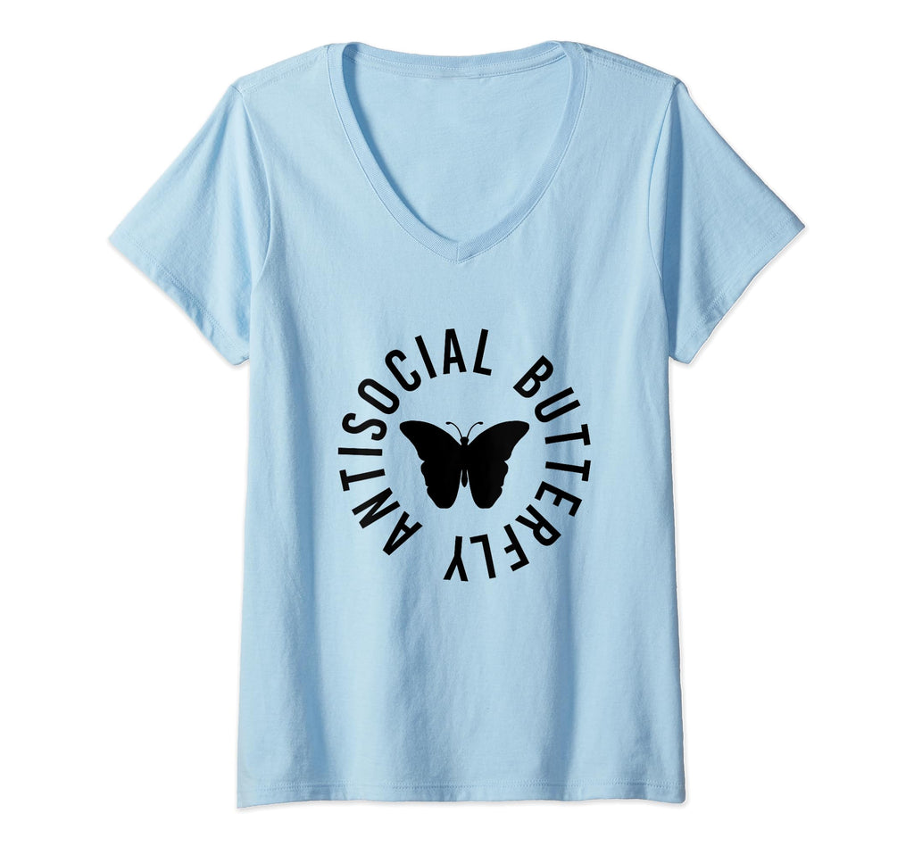 Womens Antisocial Butterfly Clumsy Shy V T-Shirt - Graphic Print Unisex - T-Shirt, Sweatshirt, Hoodie