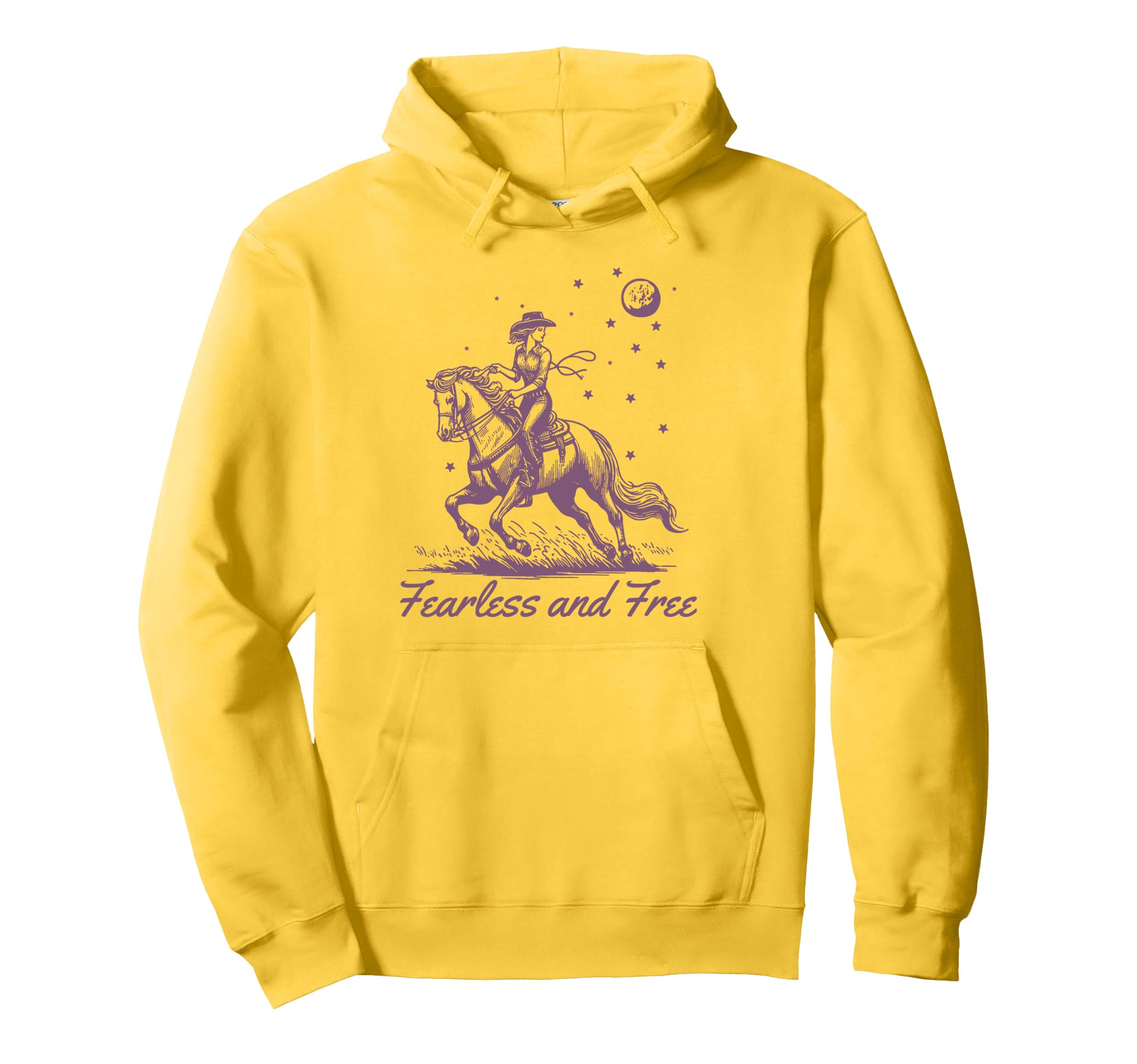 Cowgirl Western Fearless And Free Purple Hoodie - Streetwear Style Unisex - T-Shirt, Sweatshirt, Hoodie