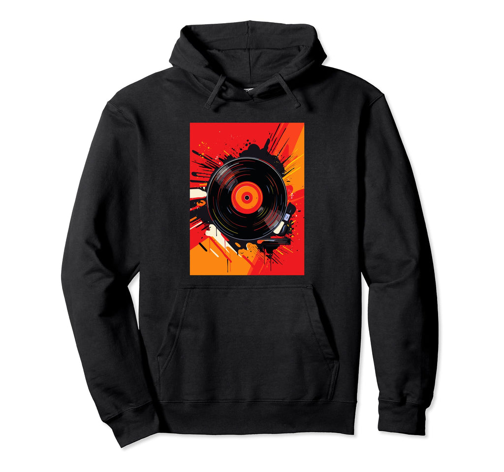 Vinyl Record Player Dj Music Hoodie - Aesthetic Graphic Men Women - T-Shirt, Sweatshirt, Hoodie