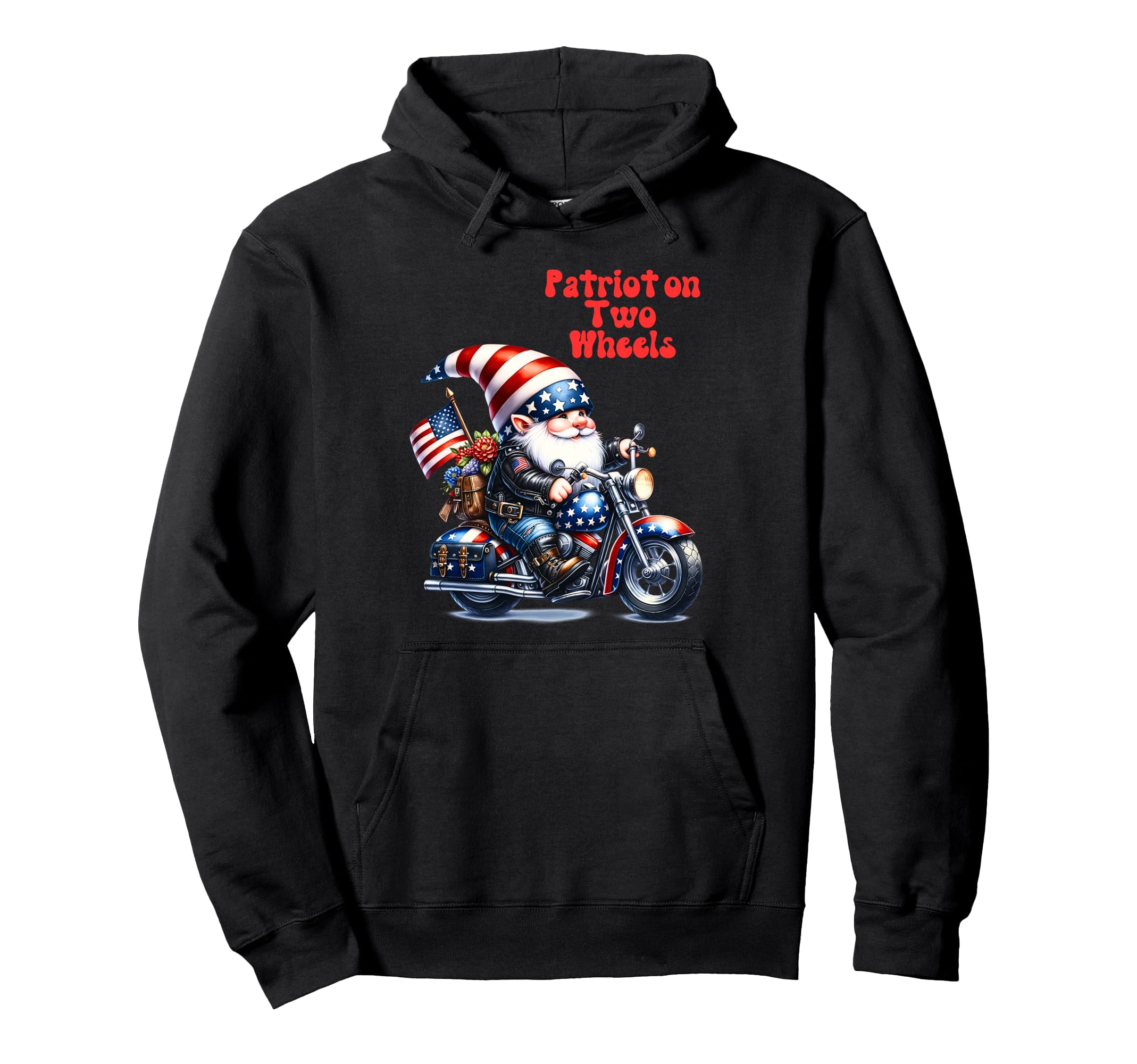American Patriotic Biker Gnomes Hoodie - Streetwear Style Unisex - T-Shirt, Sweatshirt, Hoodie