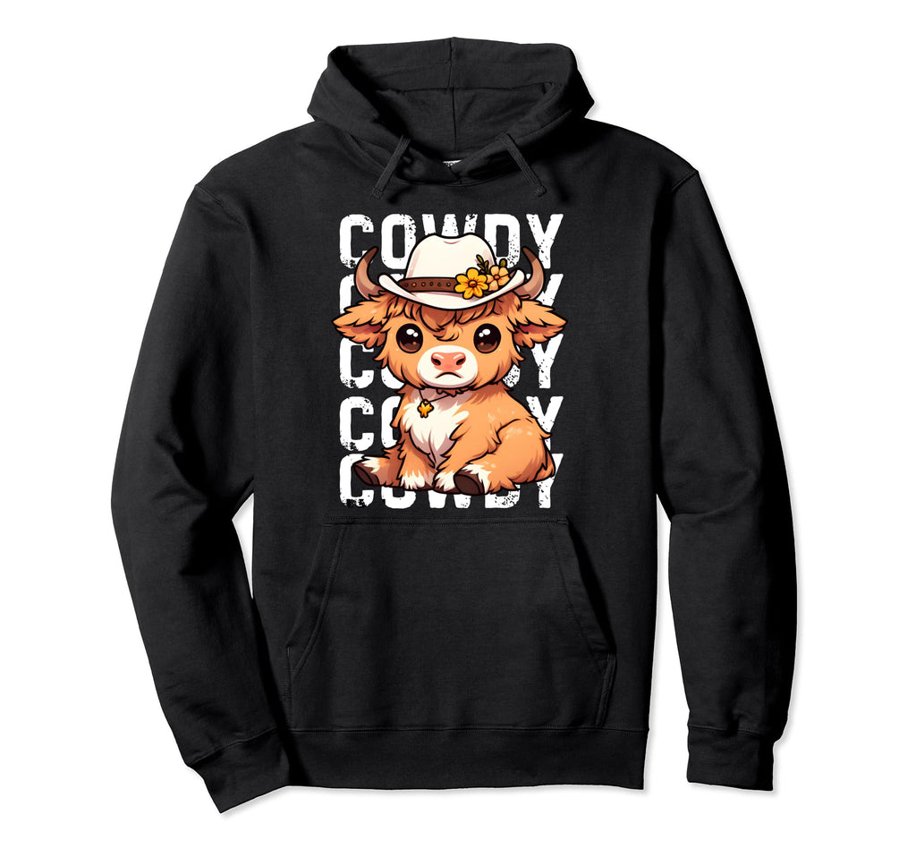 Cowdy Cowboy Hat Western Country Hoodie - Novelty Apparel Men Women - T-Shirt, Sweatshirt, Hoodie