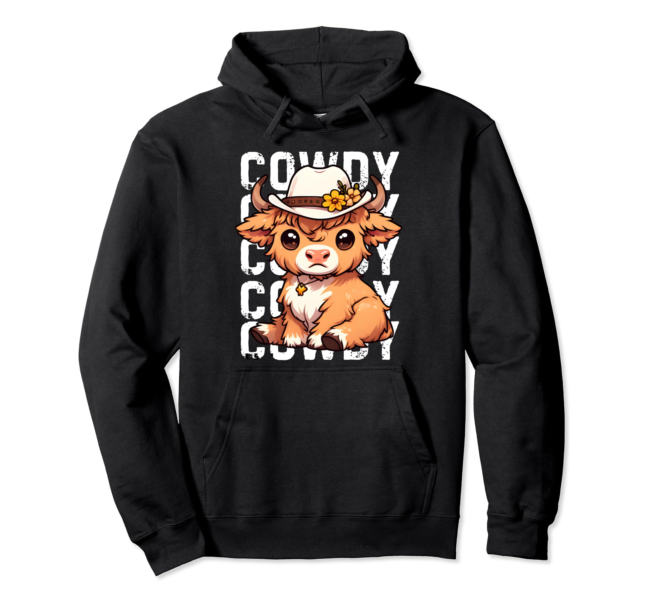 Cowdy Cowboy Hat Western Country Hoodie - Novelty Apparel Men Women - T-Shirt, Sweatshirt, Hoodie