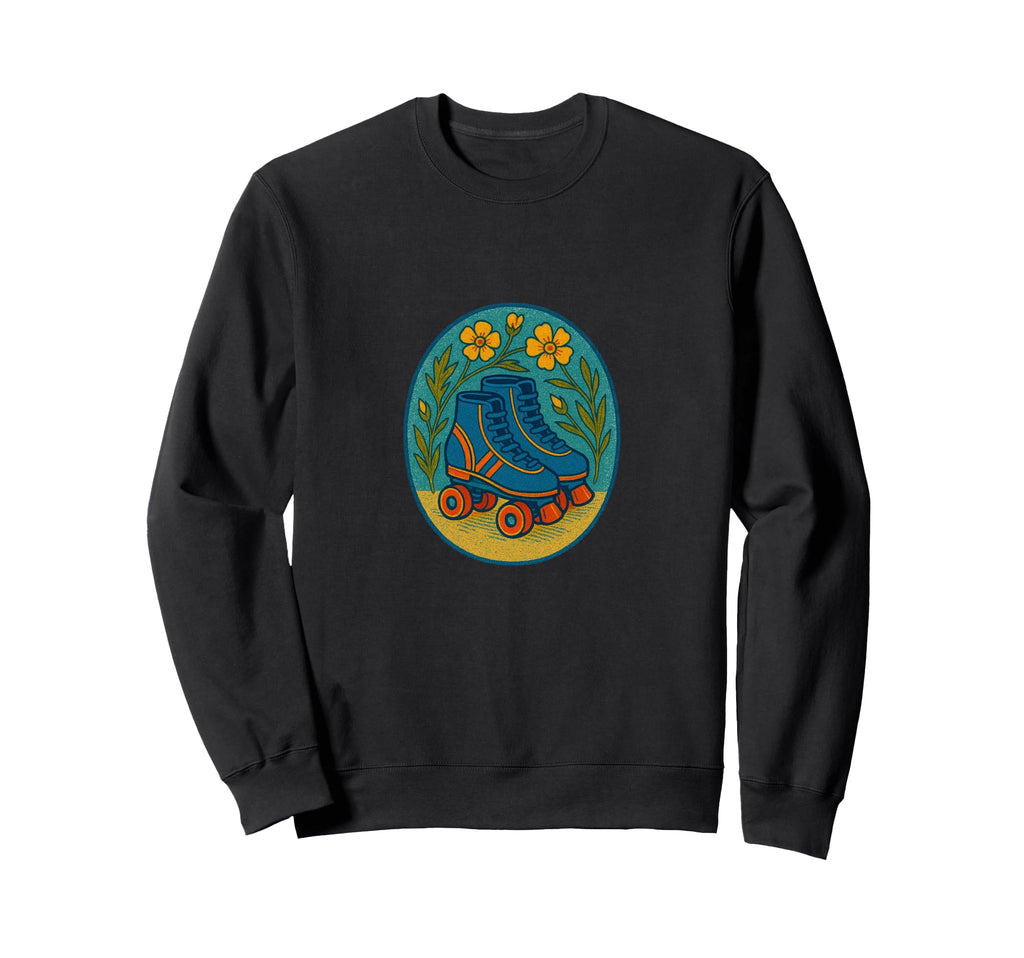 Roller Skates Floral Skaters Artwork Sweatshirt - Aesthetic Graphic Unisex - T-Shirt, Sweatshirt, Hoodie