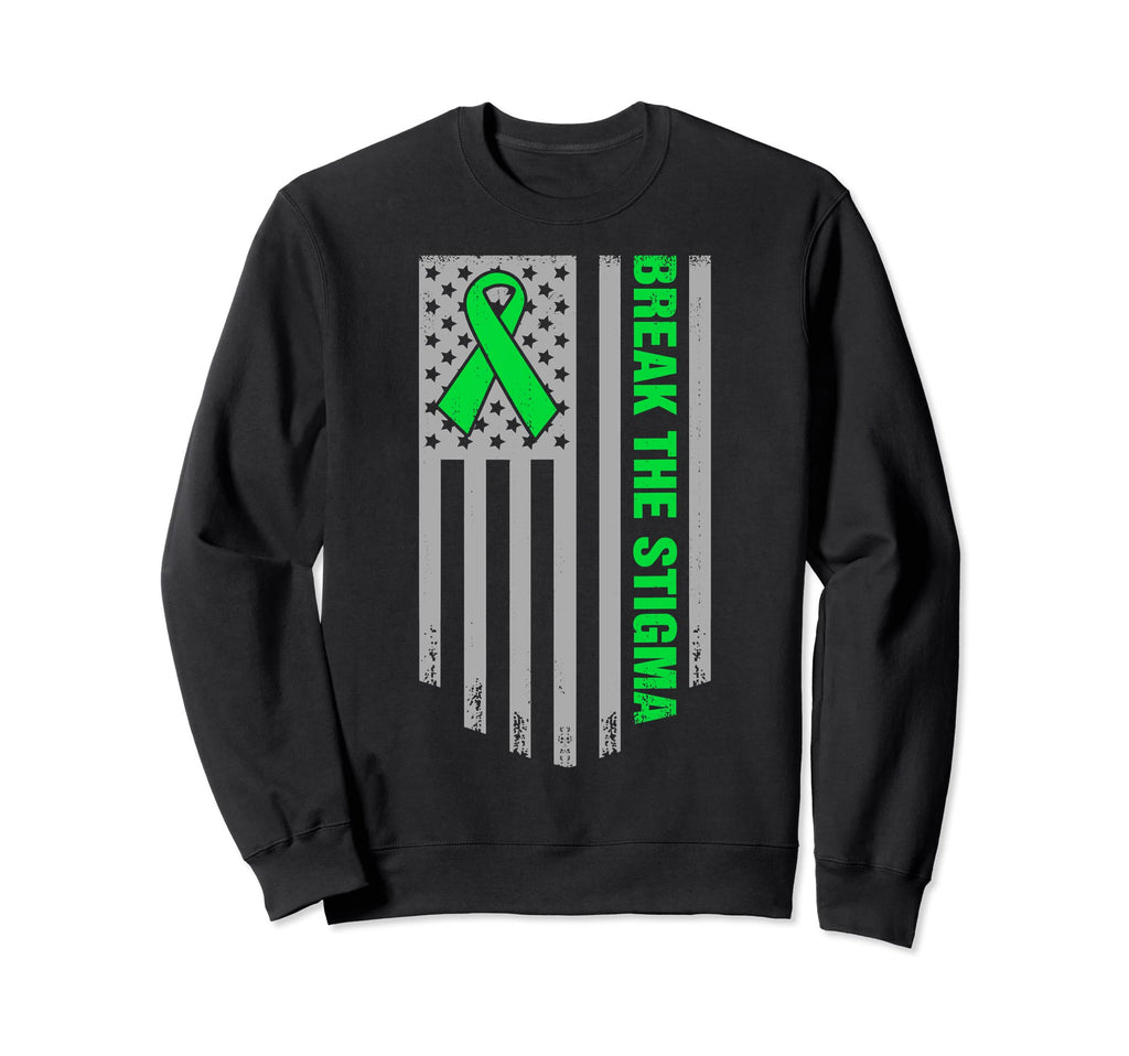 Break Stigma American Flag Mental Sweatshirt - Graphic Print Men Women - T-Shirt, Sweatshirt, Hoodie