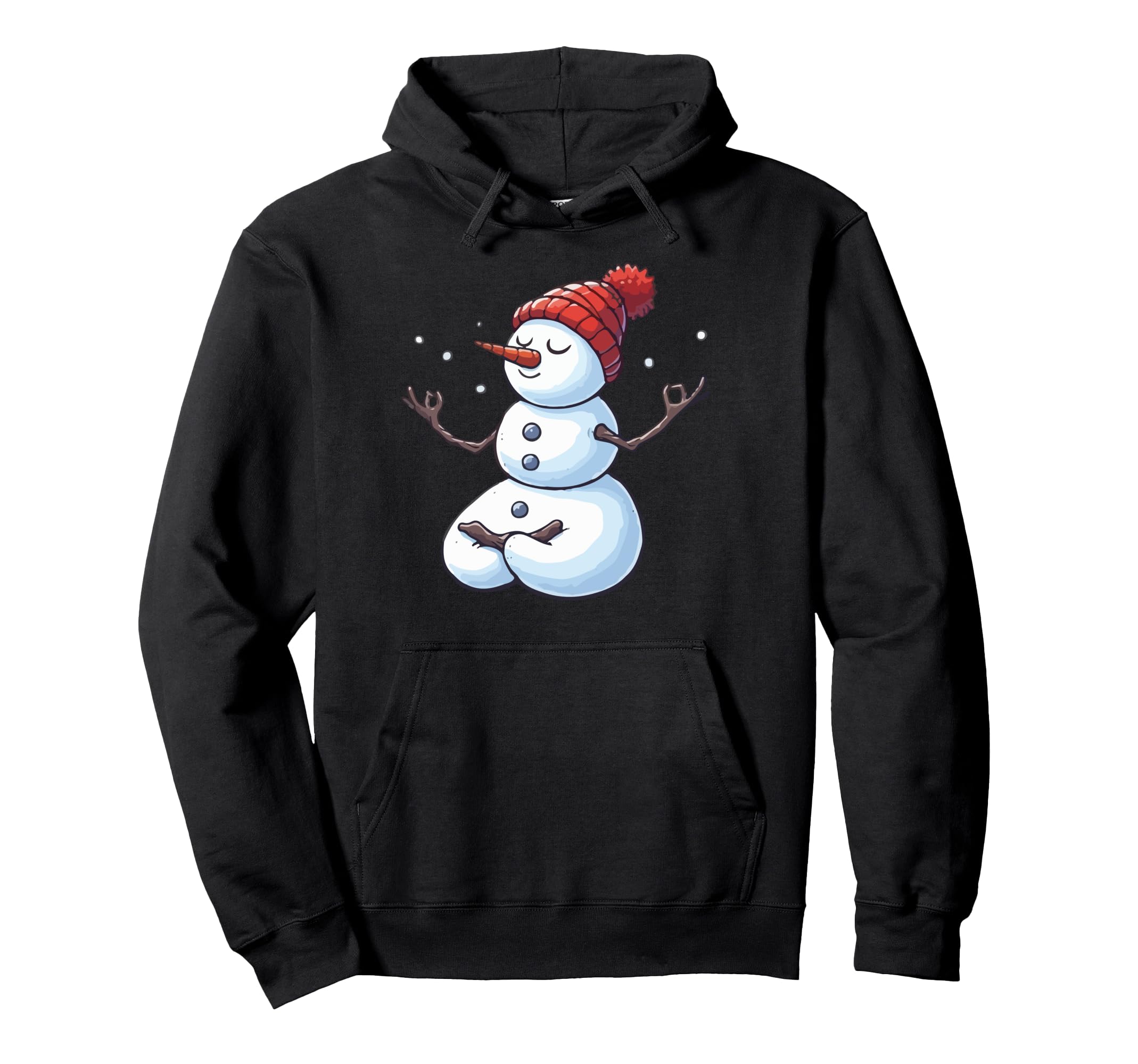 Meditation Snowman Yoga Pose Relaxing Hoodie - Novelty Apparel for Adults - T-Shirt, Sweatshirt, Hoodie