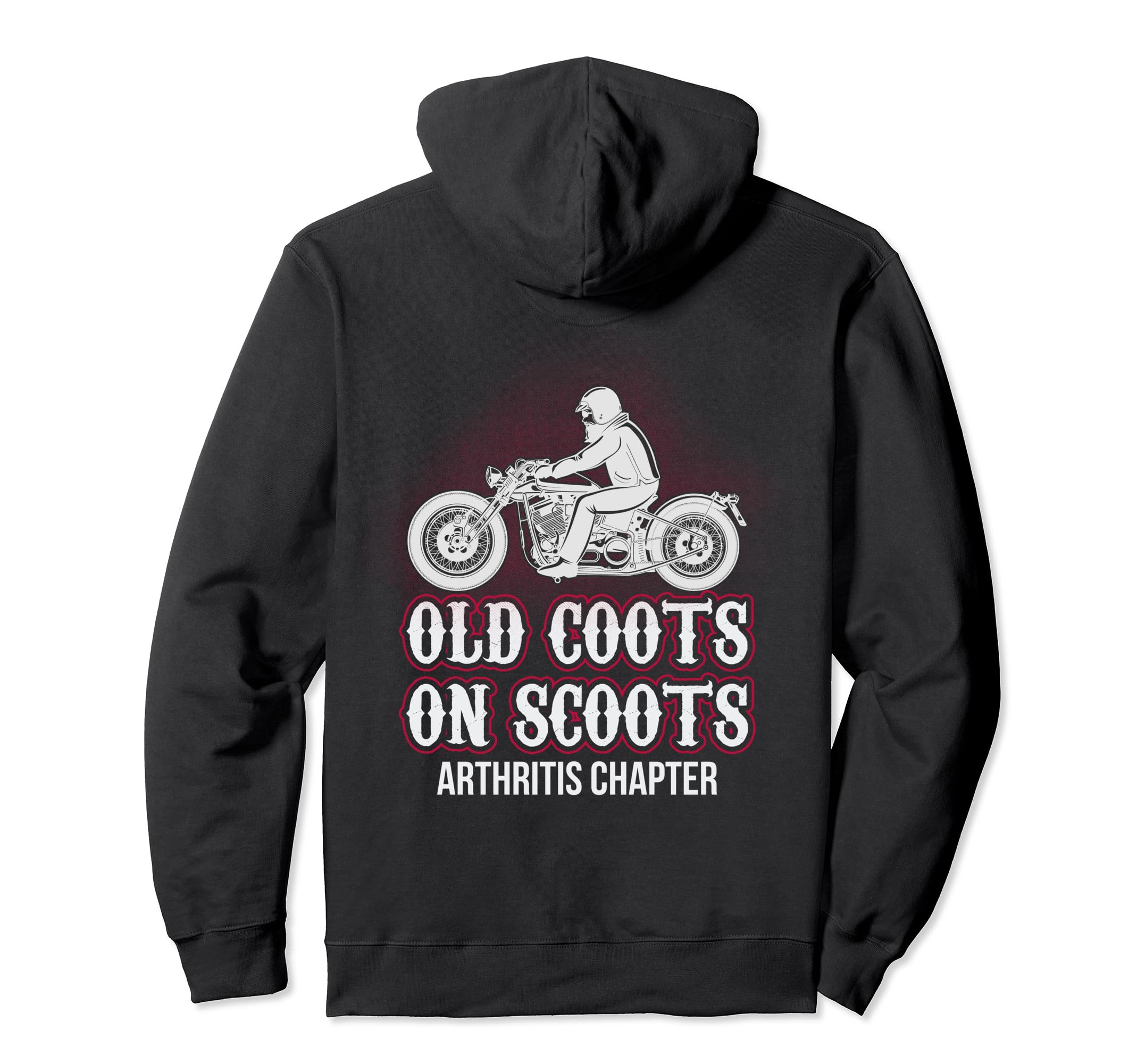 Motorcycle Biker Funny Old Coots Scoots Hoodie - Custom Art Print Unisex - T-Shirt, Sweatshirt, Hoodie