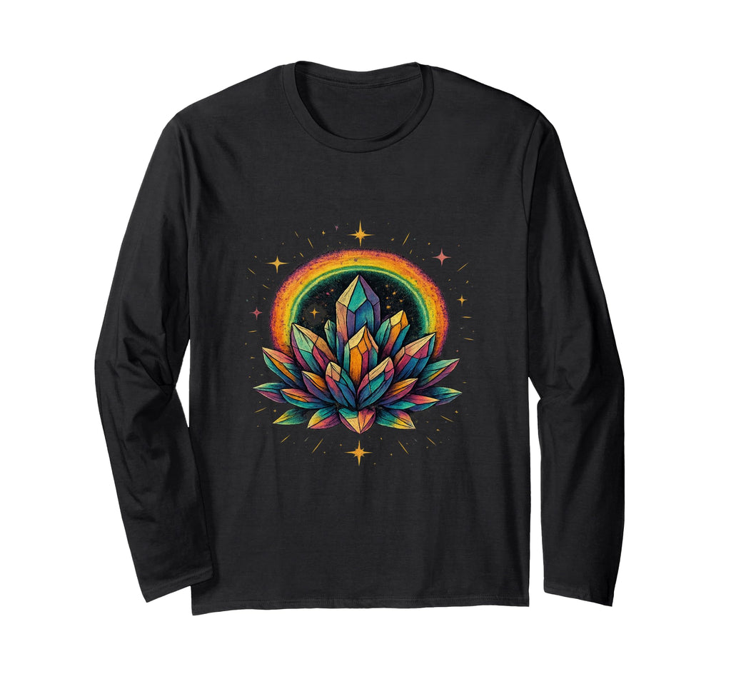 Rainbow Crystal Cluster Spiritual Energy T-Shirt - Novelty Apparel Unisex - T-Shirt, Sweatshirt, Hoodie