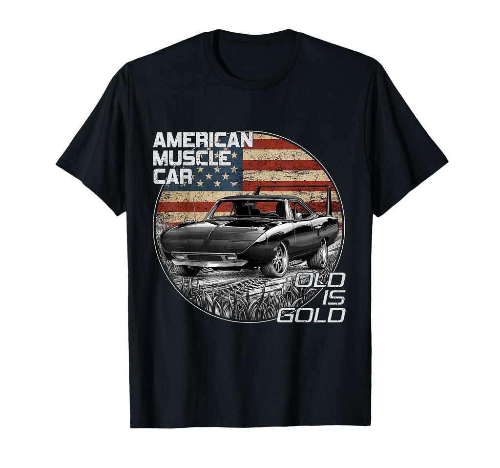 1970 70 Hemi Silhouette American Flag T-Shirt - Unique Graphic Unisex - T-Shirt, Sweatshirt, Hoodie