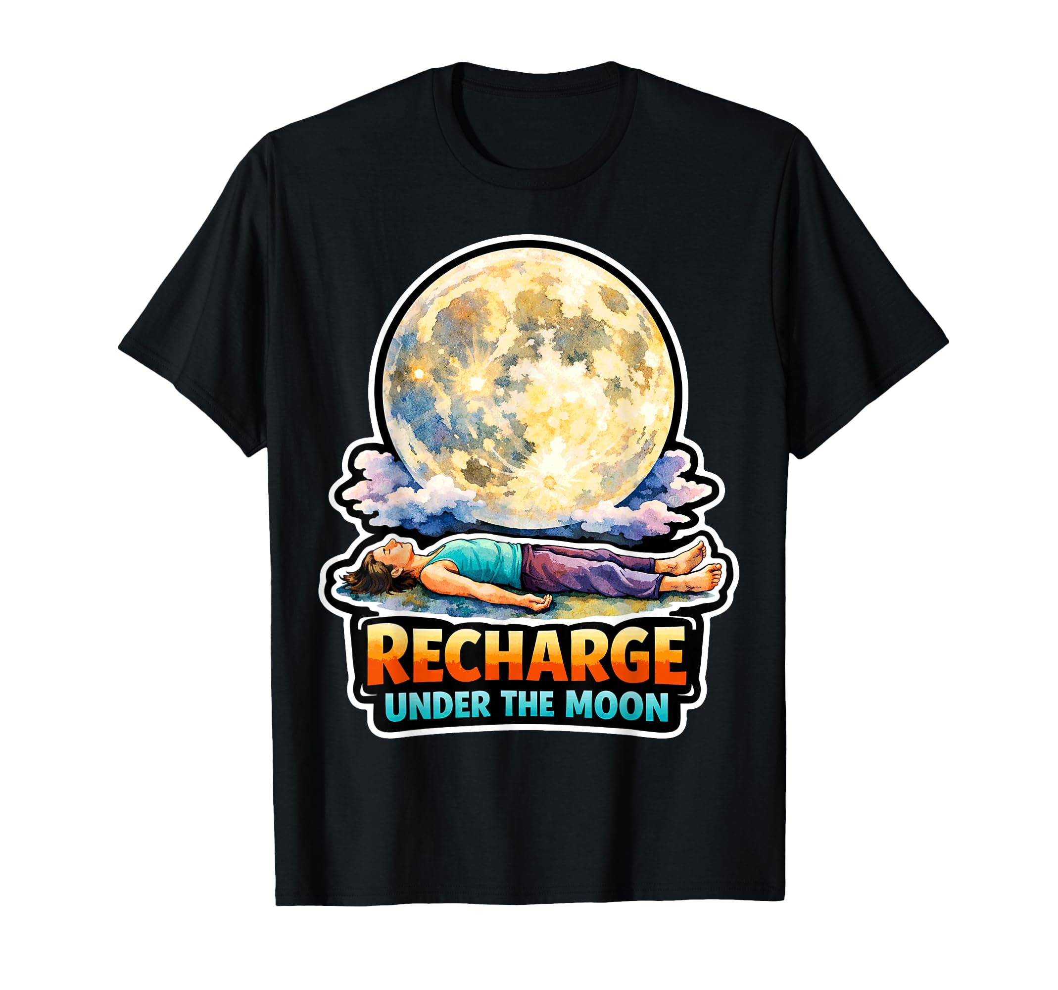 Moon Meditation Lunar Mindfulness T-Shirt - Trendy Graphic for Adults - T-Shirt, Sweatshirt, Hoodie