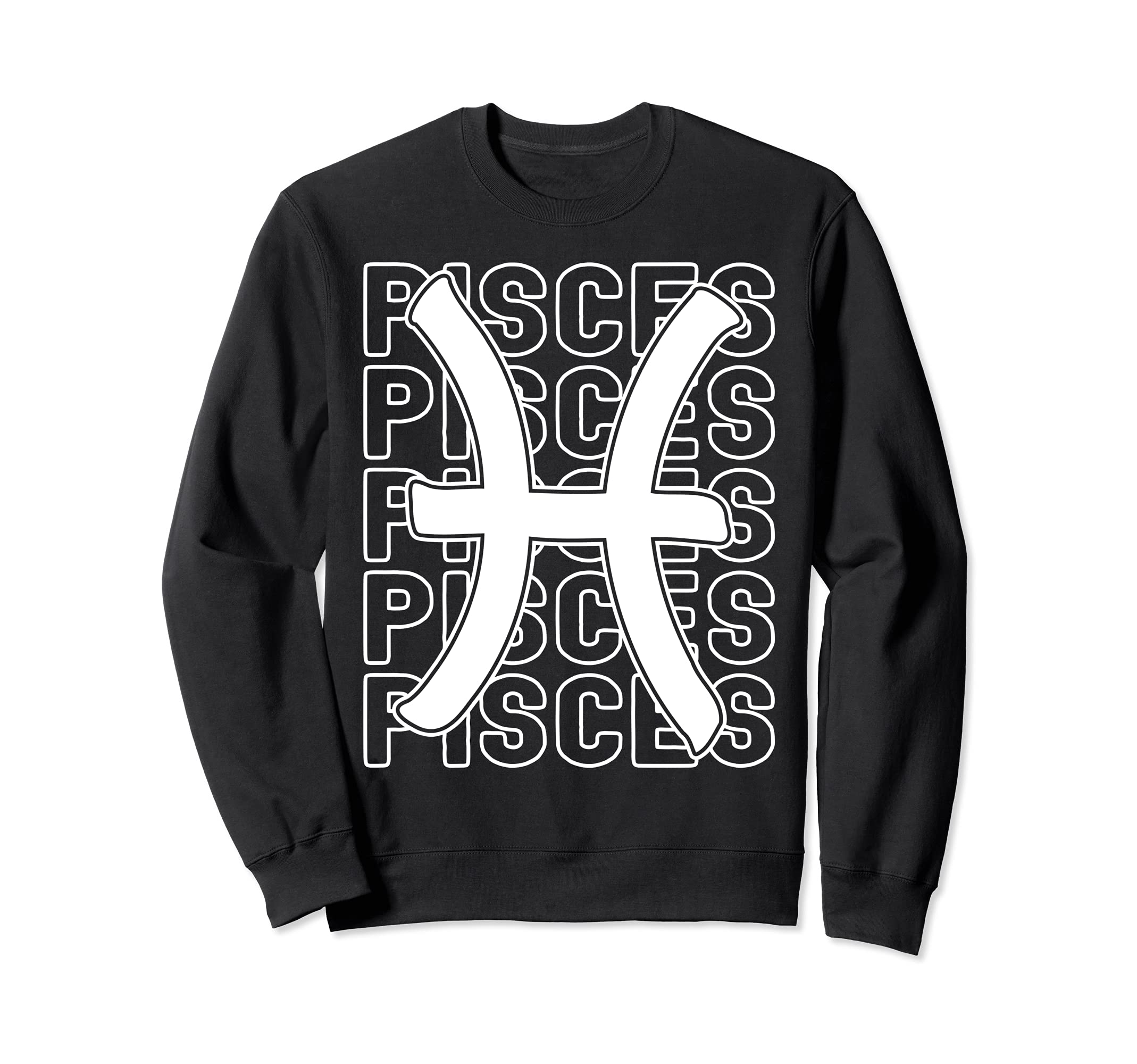 Pisces Zodiac Sign Typography Astrology Sweatshirt - Unique Graphic Unisex - T-Shirt, Sweatshirt, Hoodie