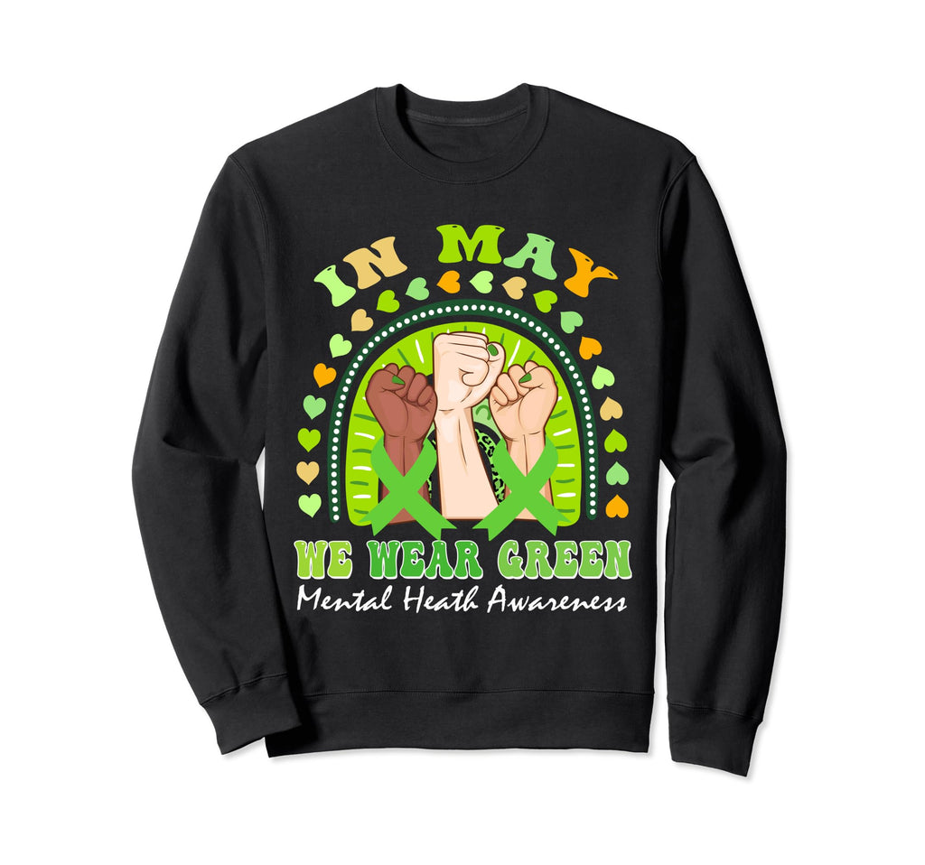Hand Rainbow May I Wear Green Sweatshirt - Trendy Graphic for Adults - T-Shirt, Sweatshirt, Hoodie