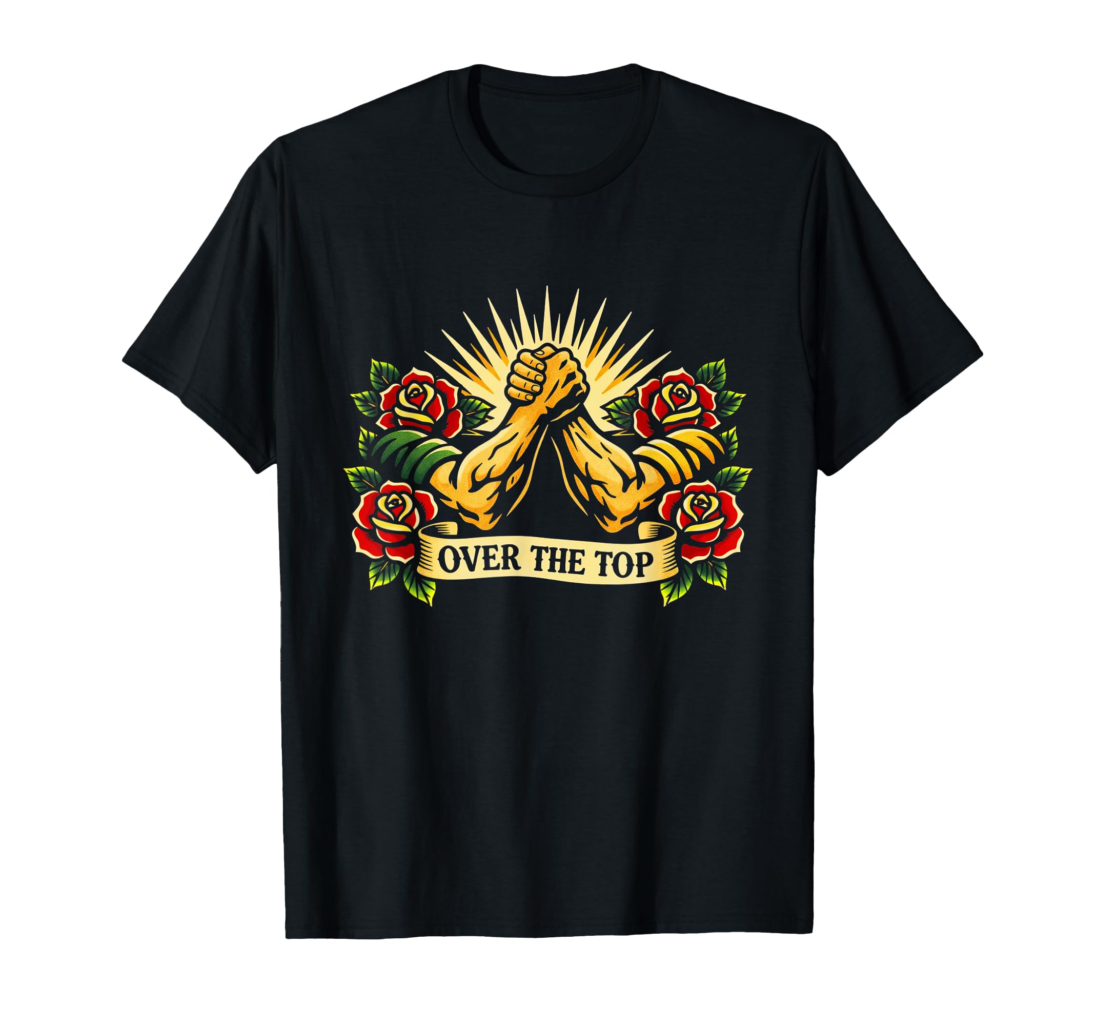 Over Arm Wrestling Old School T-Shirt - Fun Novelty Design for Adults - T-Shirt, Sweatshirt, Hoodie