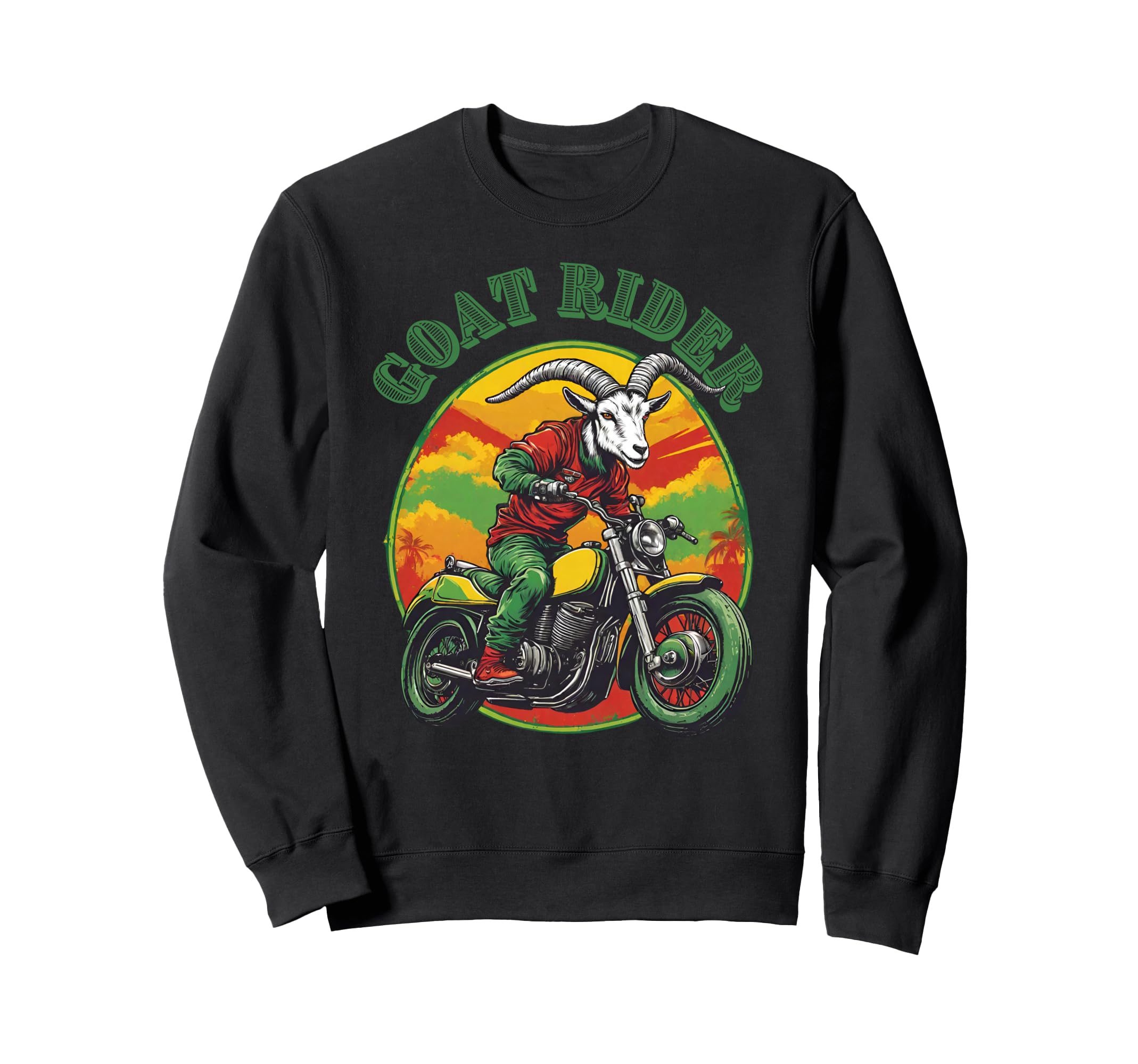 Goat Rider Motorcycle Sweatshirt - Custom Art Print Unisex - T-Shirt, Sweatshirt, Hoodie