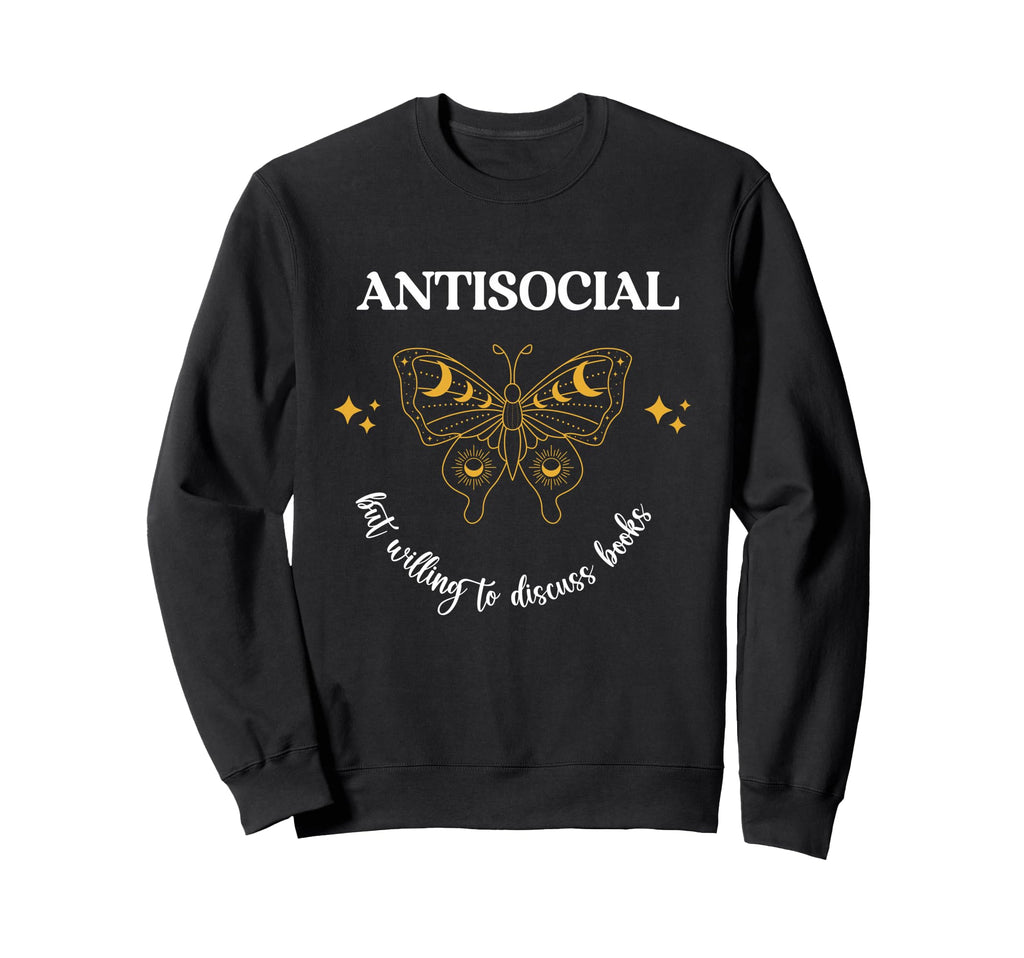 Antisocial Book Club Introvert Sweatshirt - Minimalist Print Unisex - T-Shirt, Sweatshirt, Hoodie
