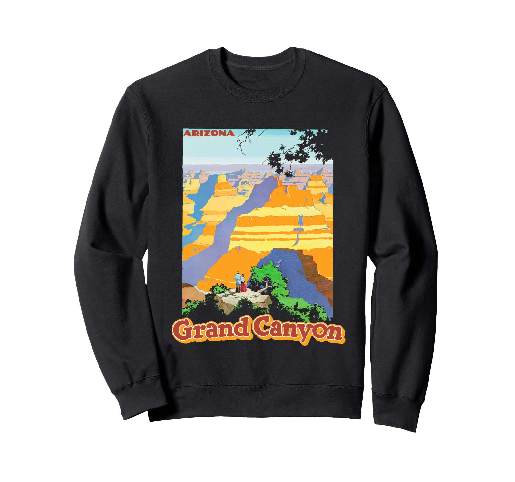 Grand Canyon Postcard Travel Art Sweatshirt - Fun Novelty Design Men Women - T-Shirt, Sweatshirt, Hoodie
