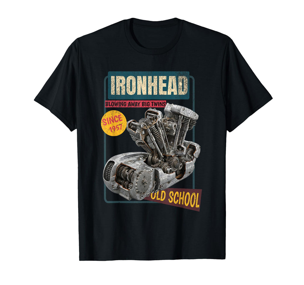 Ironhead Motorcycle Engine Old School T-Shirt - Streetwear Style Men Women - T-Shirt, Sweatshirt, Hoodie