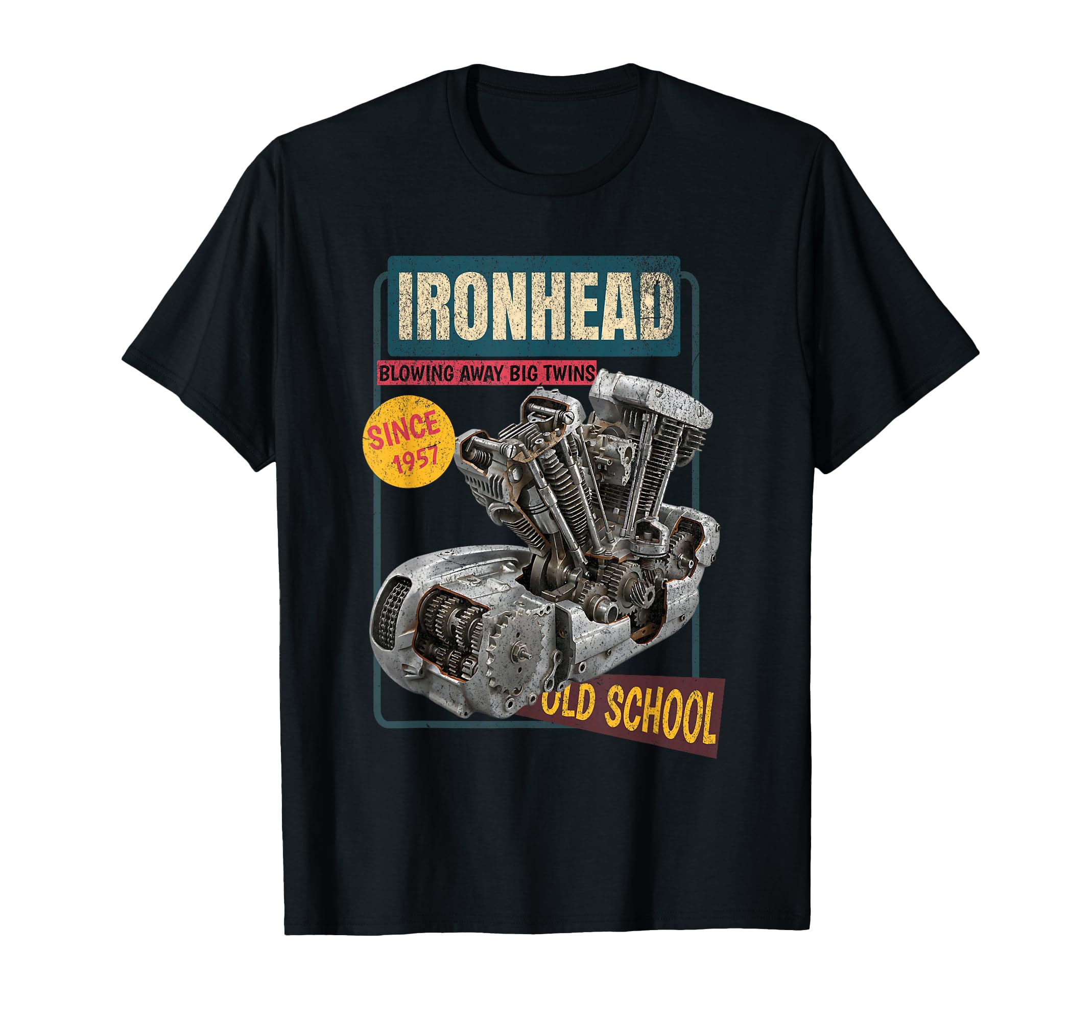 Ironhead Motorcycle Engine Old School T-Shirt - Streetwear Style Men Women - T-Shirt, Sweatshirt, Hoodie