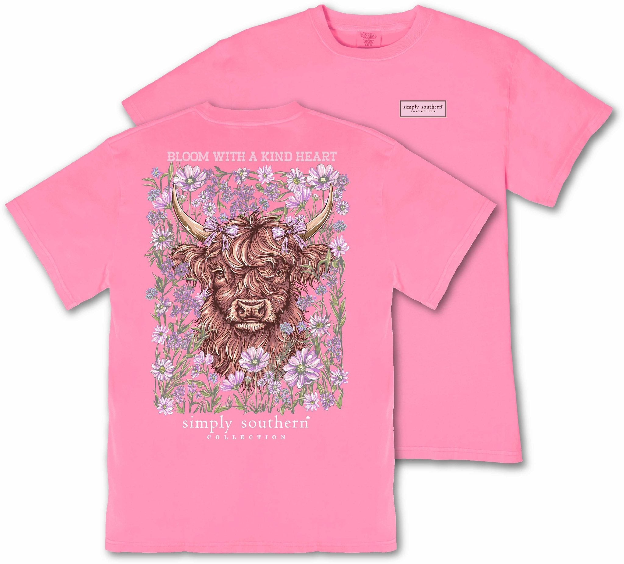 Simply Southern Bloom Kind Cow Mineral Washed - Adult & Kids T-Shirts, Sweatshirts & Hoodies apparel design preview 2
