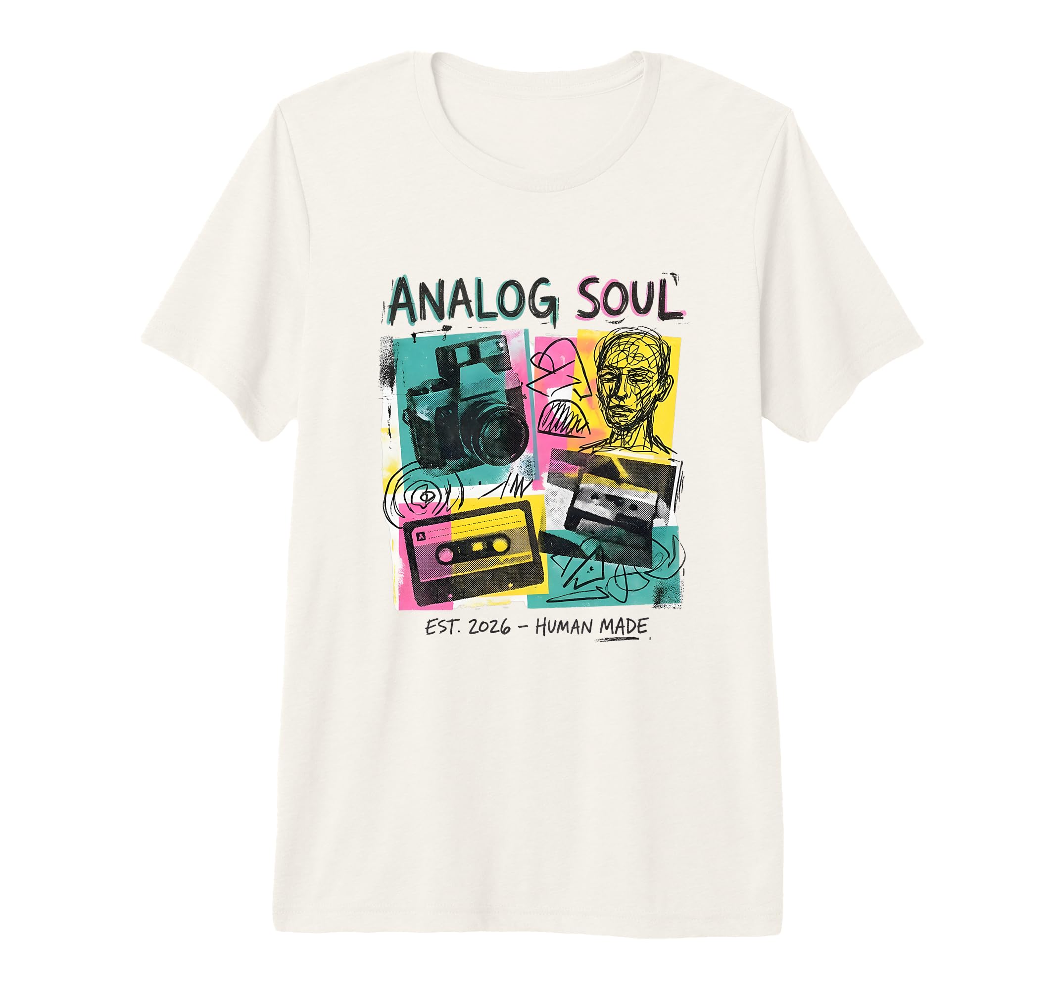 Camera Cassette 80S 90S Music T-Shirt - Custom Art Print for Adults - T-Shirt, Sweatshirt, Hoodie