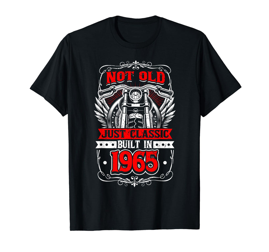 Motorcycle Biker Birthday Built 1965 T-Shirt - Unique Graphic Men Women - T-Shirt, Sweatshirt, Hoodie