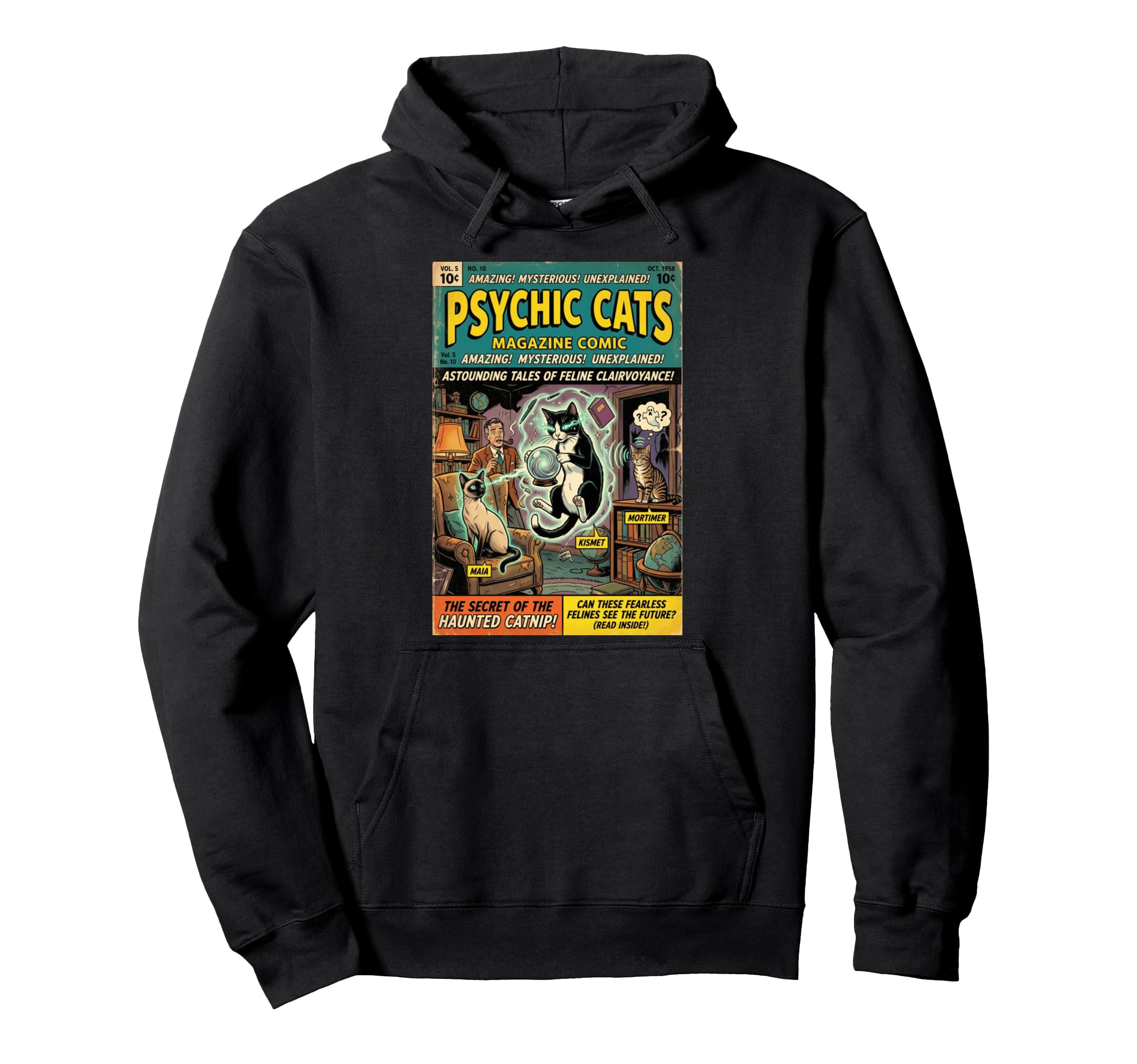 Psychic Cats Edgy Alternative Hoodie - Streetwear Style for Adults - T-Shirt, Sweatshirt, Hoodie