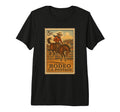 Rodeo Cow Postage Stamp Tri Blend T-Shirt - Streetwear Style Unisex - T-Shirt, Sweatshirt, Hoodie