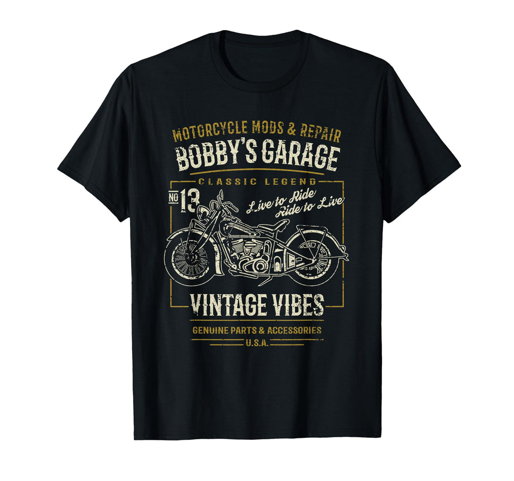 Bobbys Garage Motorcycle T-Shirt - Casual Everyday Wear Unisex - T-Shirt, Sweatshirt, Hoodie