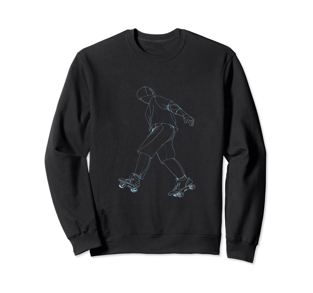 Roller Skater Outline Roller Skates Sweatshirt - Trendy Graphic for Adults - T-Shirt, Sweatshirt, Hoodie