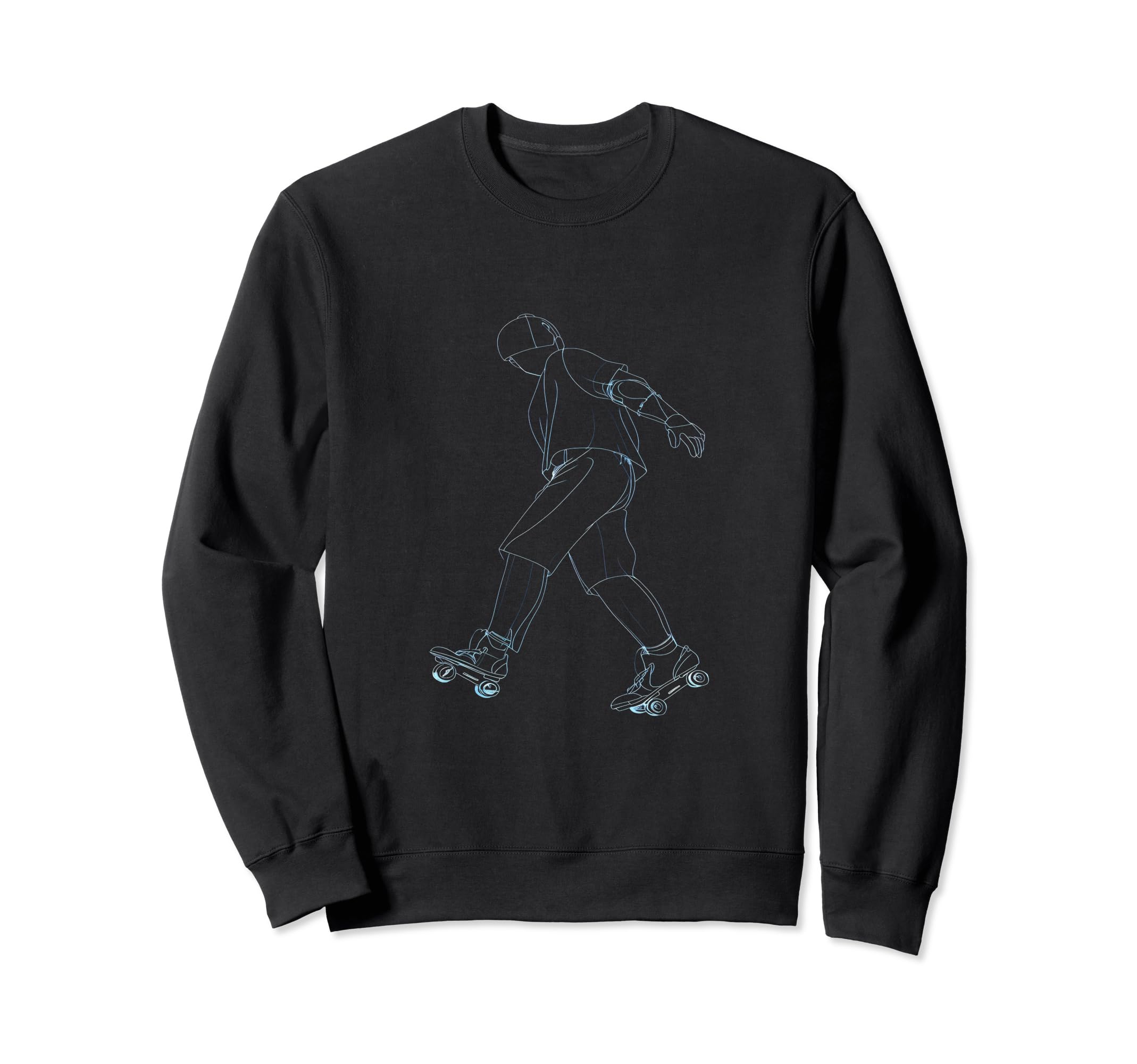 Roller Skater Outline Roller Skates Sweatshirt - Trendy Graphic for Adults - T-Shirt, Sweatshirt, Hoodie