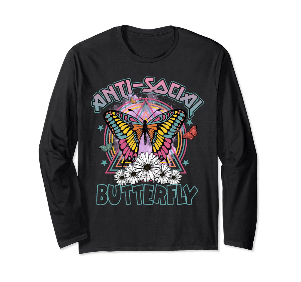 Funny Anti Social Butterfly Introvert T-Shirt - Minimalist Print for Adults - T-Shirt, Sweatshirt, Hoodie